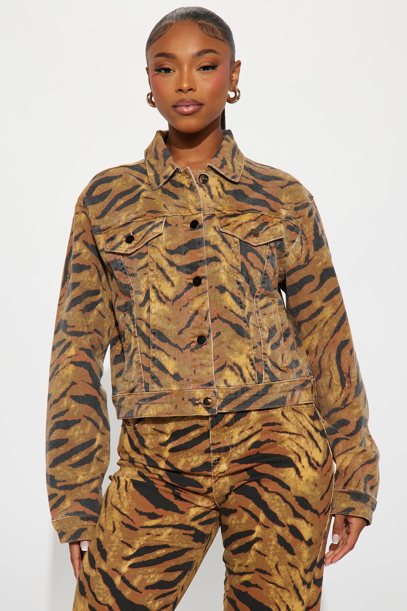 Five Star Safari Denim Jacket - Brown/combo