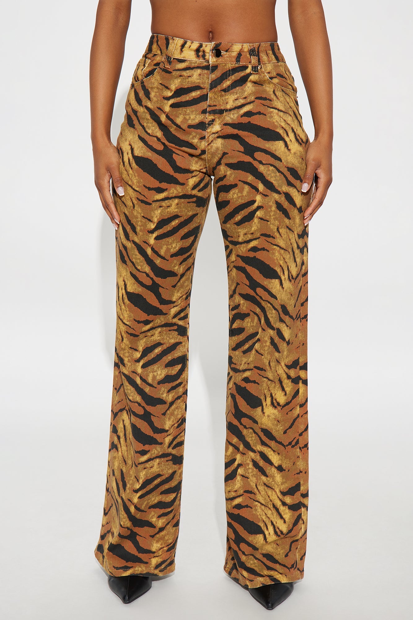 Five Star Safari Wide Leg Jeans - Brown/combo