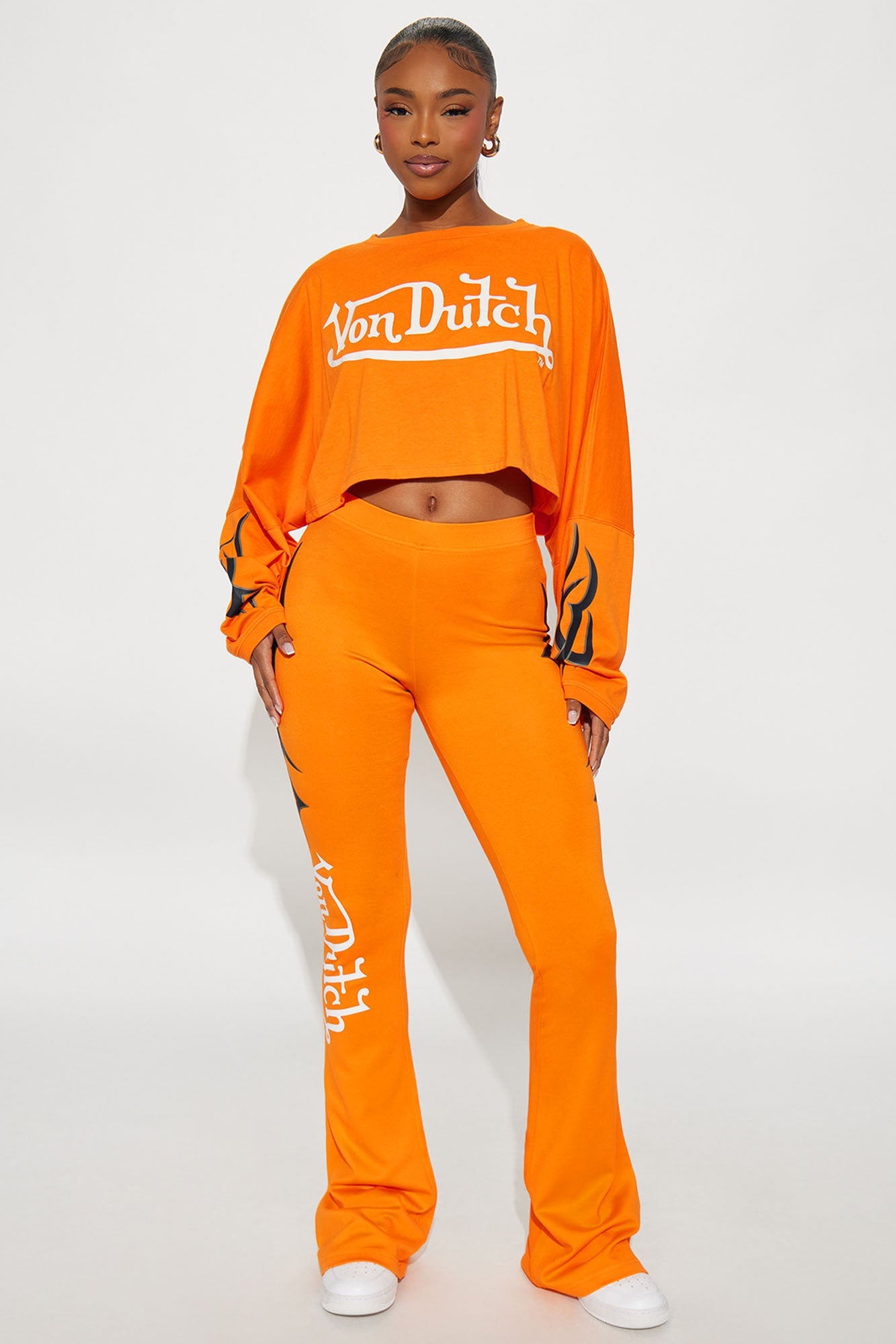 Von Dutch Edgy Flared Pants - Orange