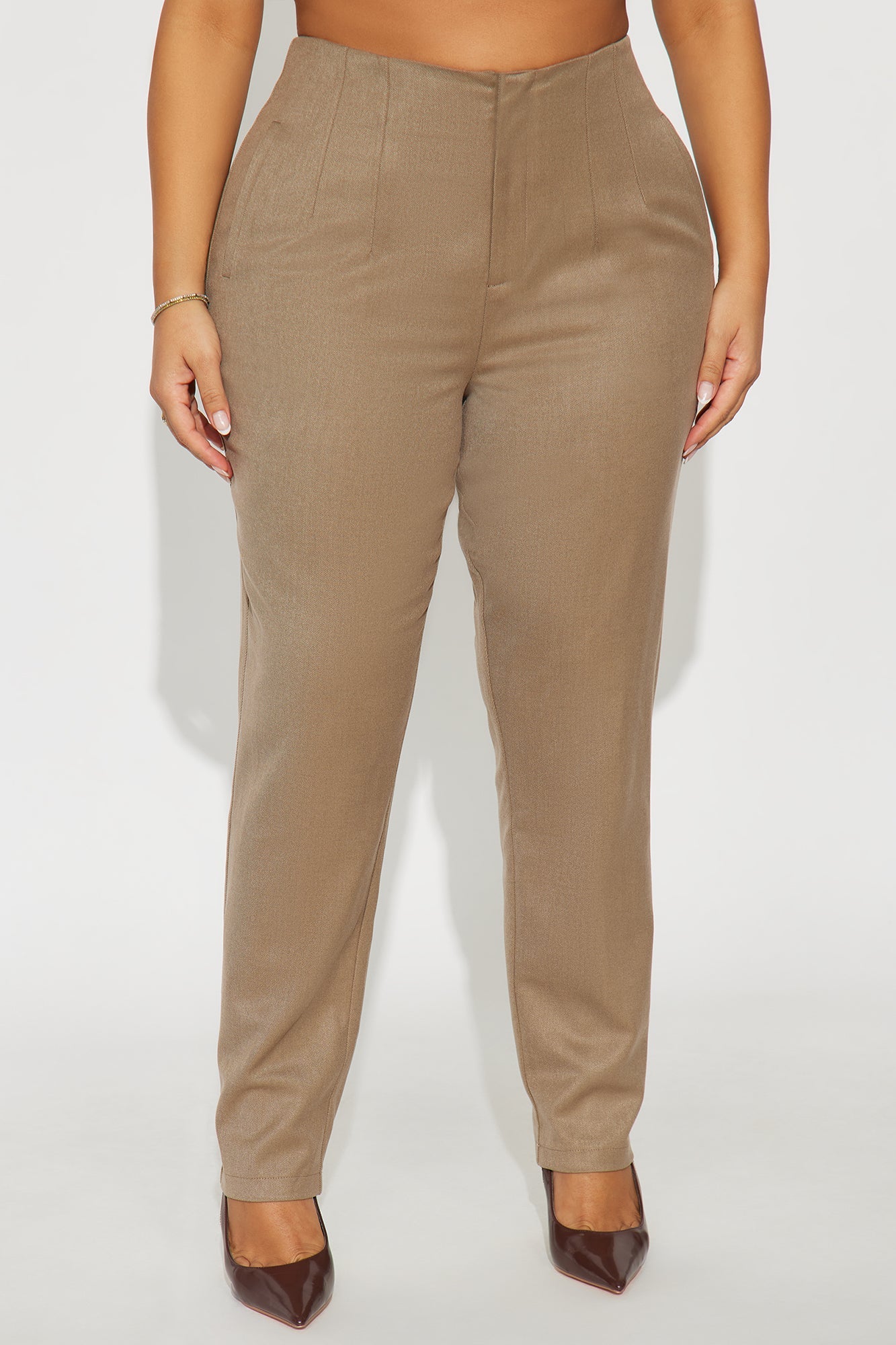 Check The Memo Skinny Trouser Pant 29″ - Taupe