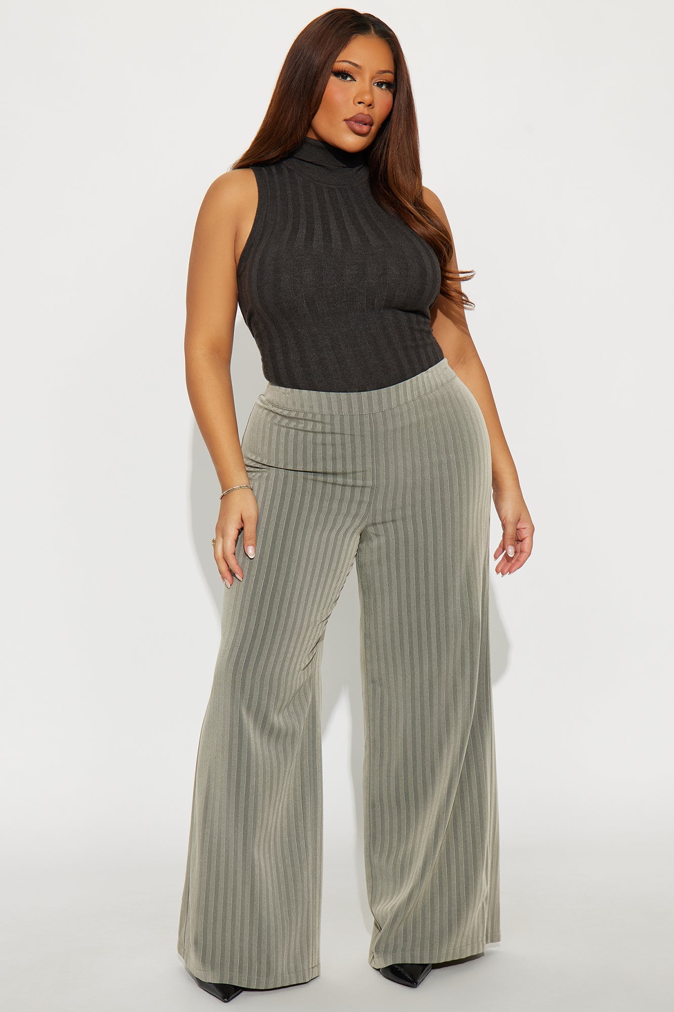 Fully Booked Wide Leg Trouser Pant 32″ - Grey/combo