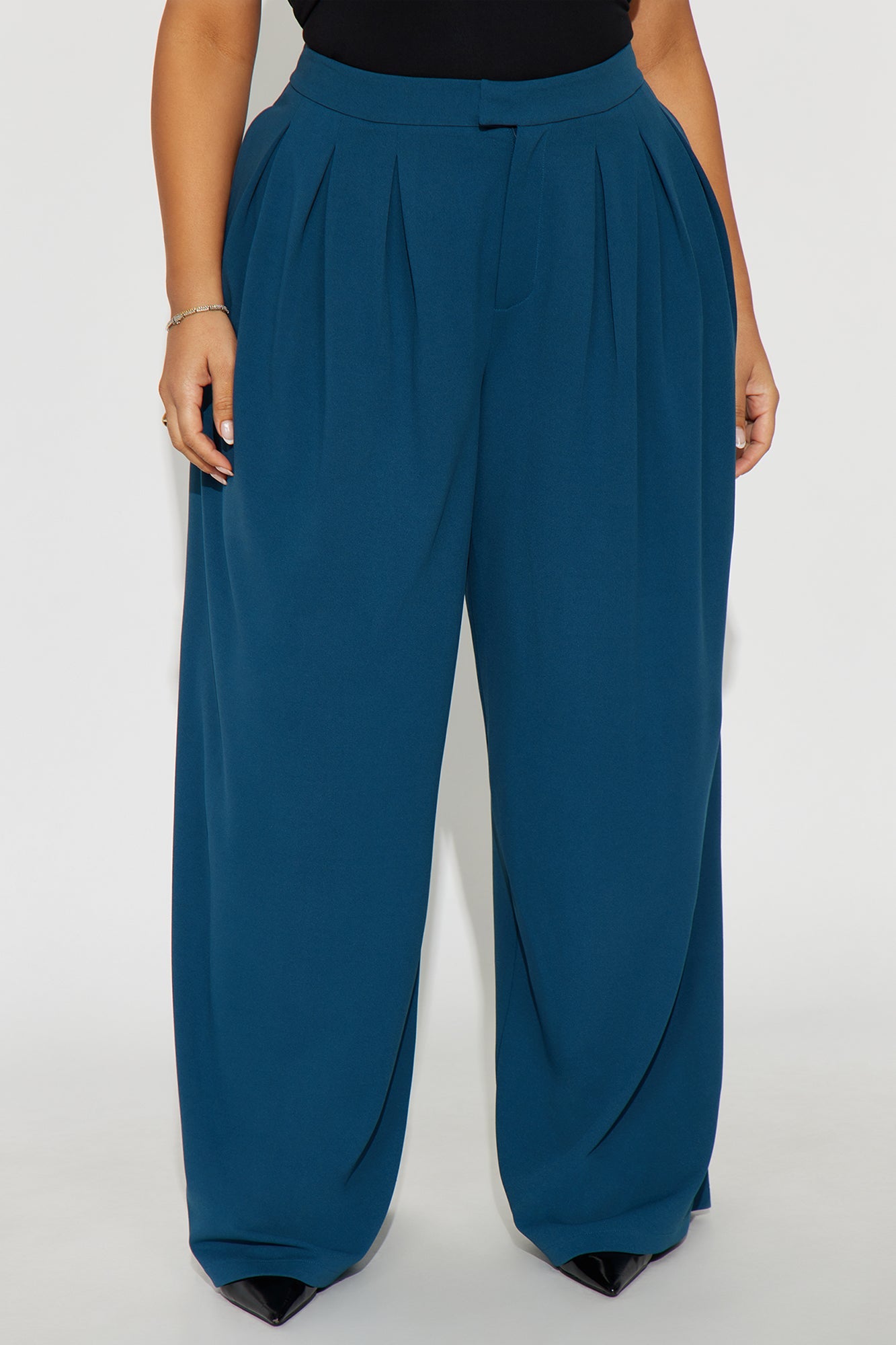 Charlie Wide Leg Trouser 33″ - Teal
