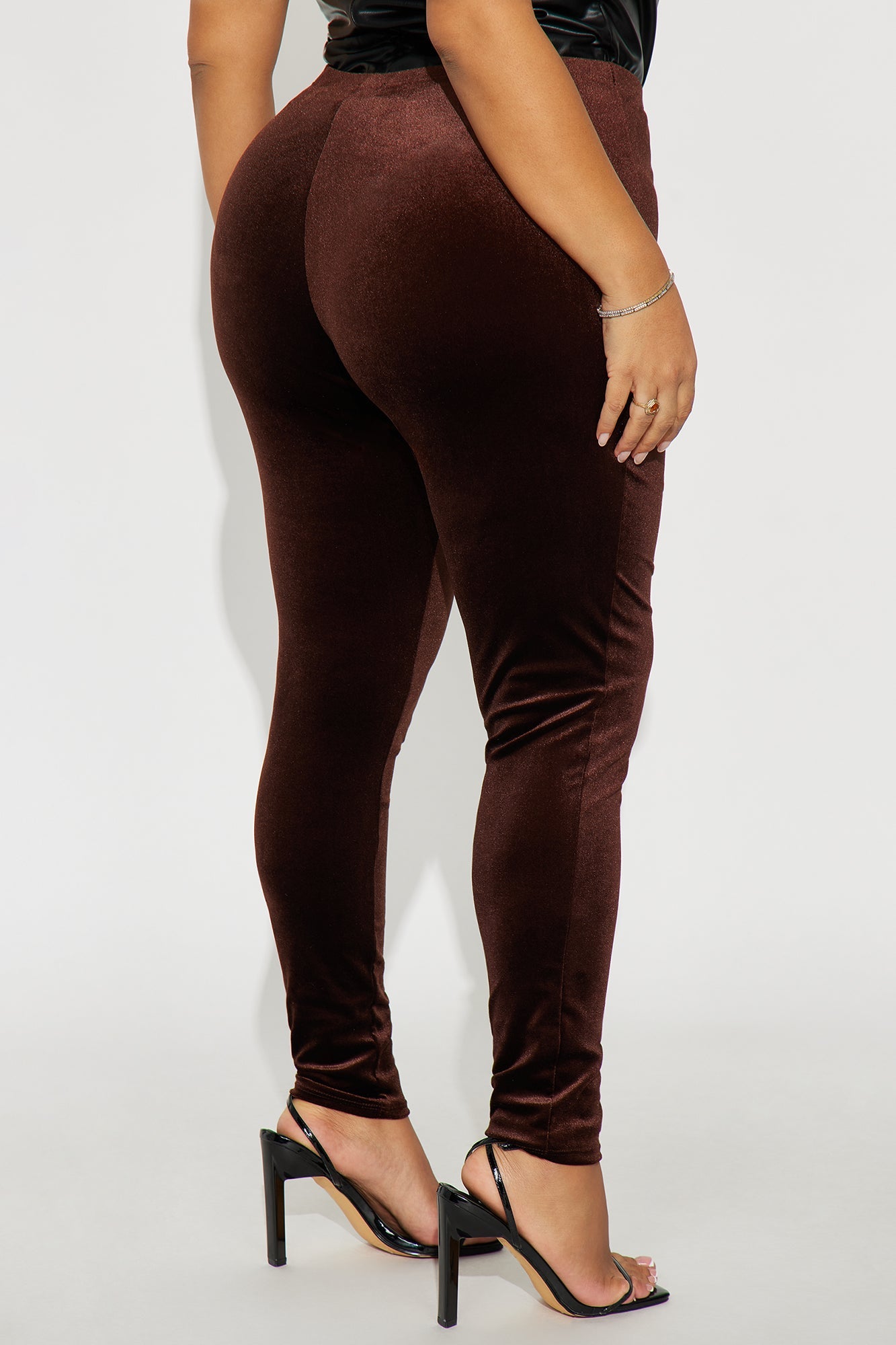 Analisa High Rise Velvet Leggings - Chocolate