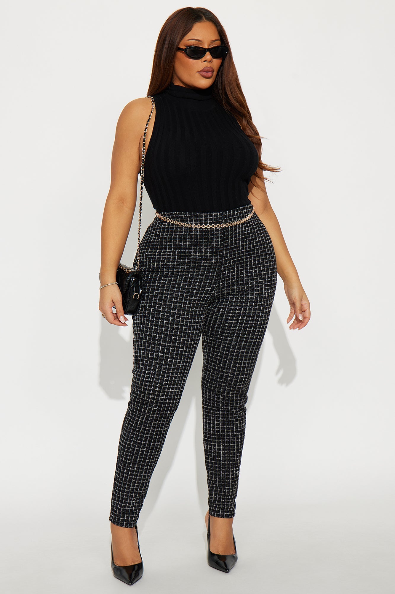 High Noon High Rise Tweed Legging - Black