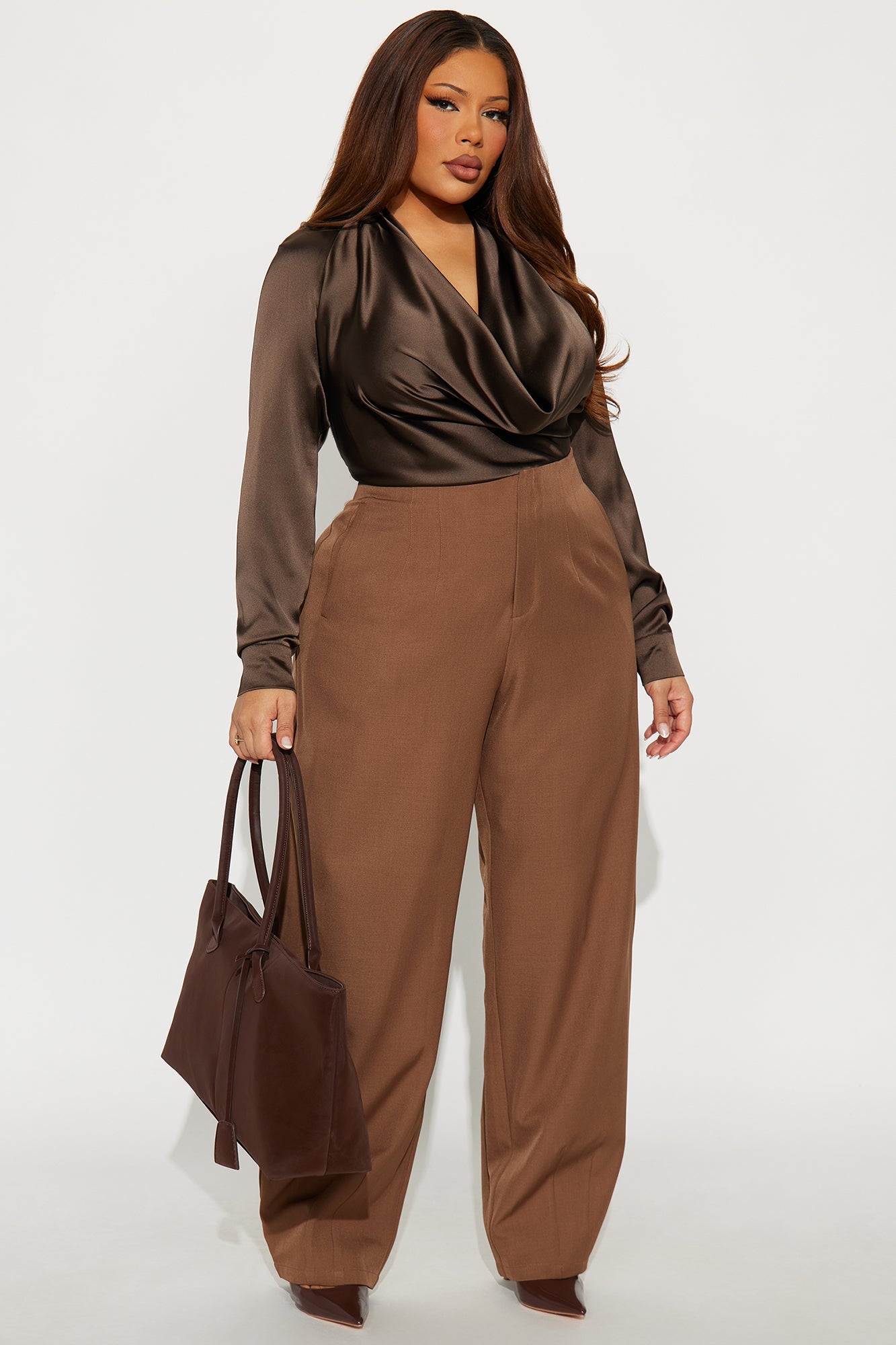 Margaret Barrel Trouser Pants 32″ - Chestnut