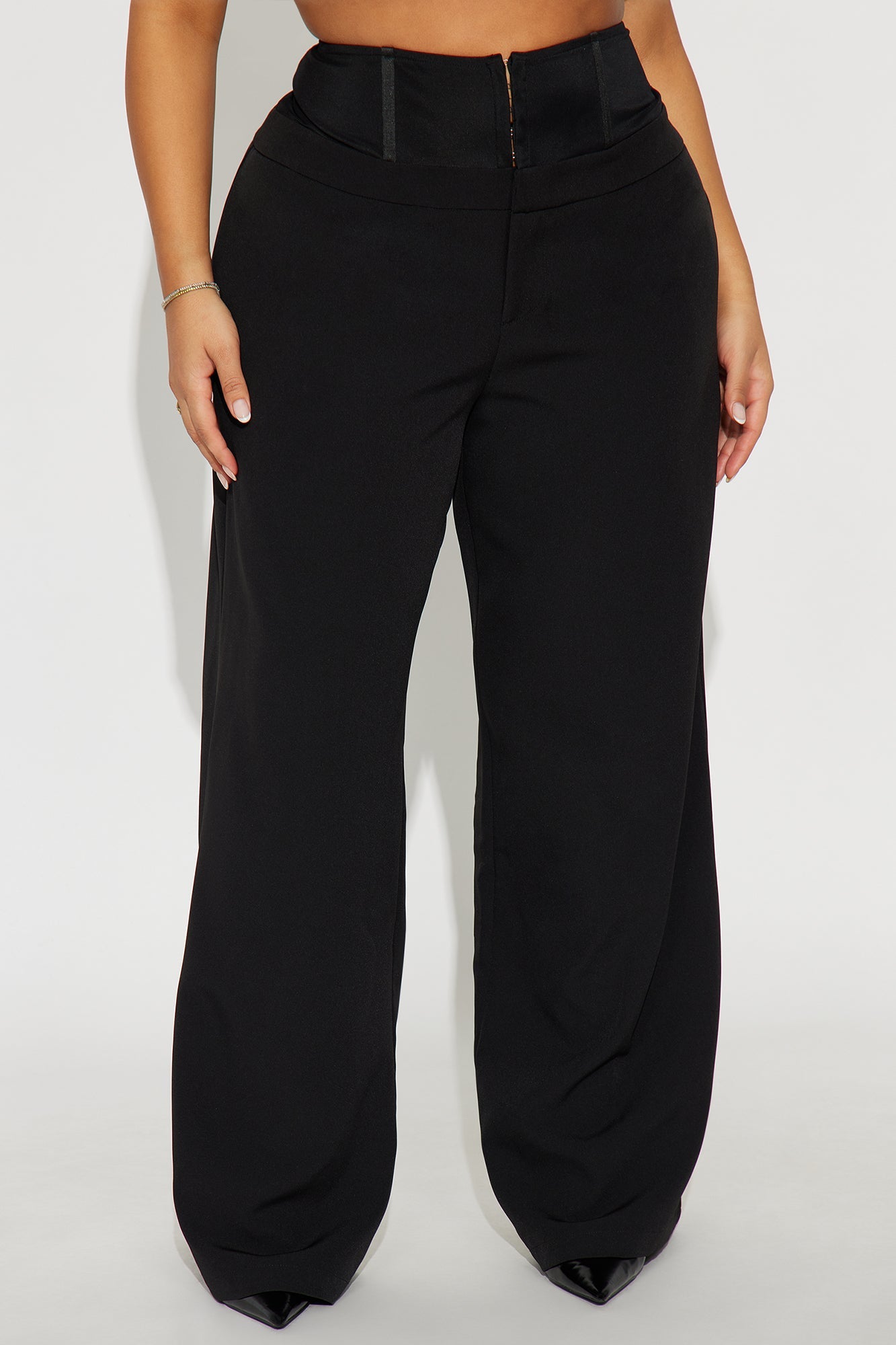 Lover Of Mine Corset Wide Leg Trouser Pant 33 - Black