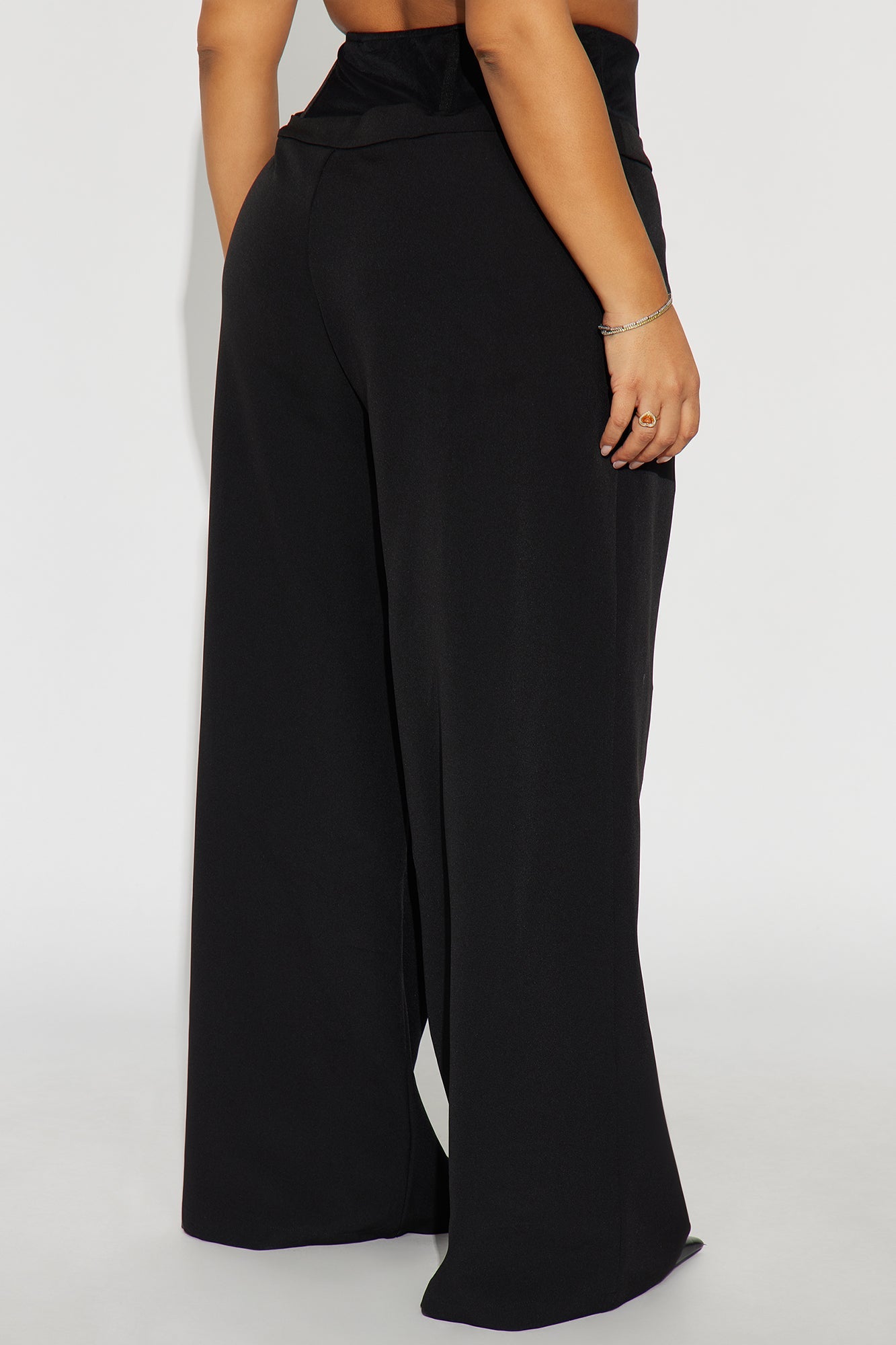 Lover Of Mine Corset Wide Leg Trouser Pant 33 - Black