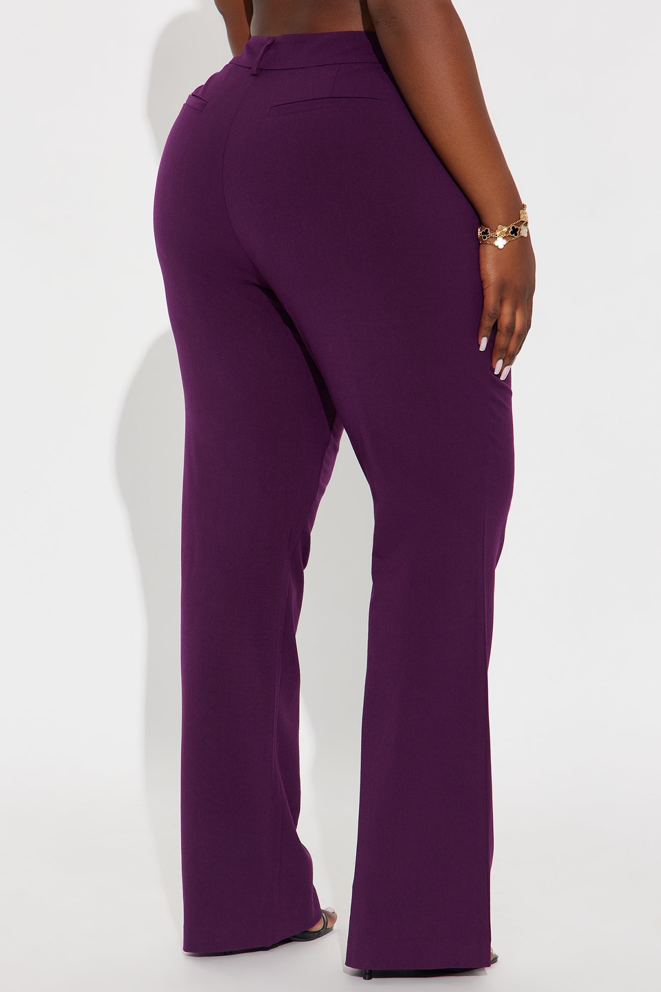 Tasha Dressy High Rise Pants - Eggplant