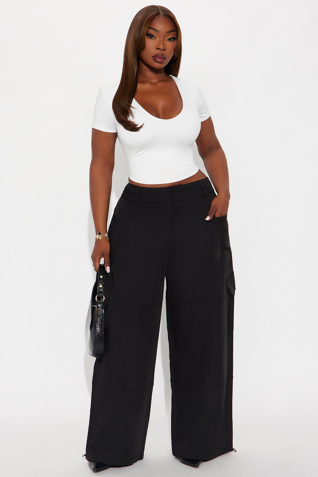 Vera Twill Cargo Jogger Pant 32″ - Black