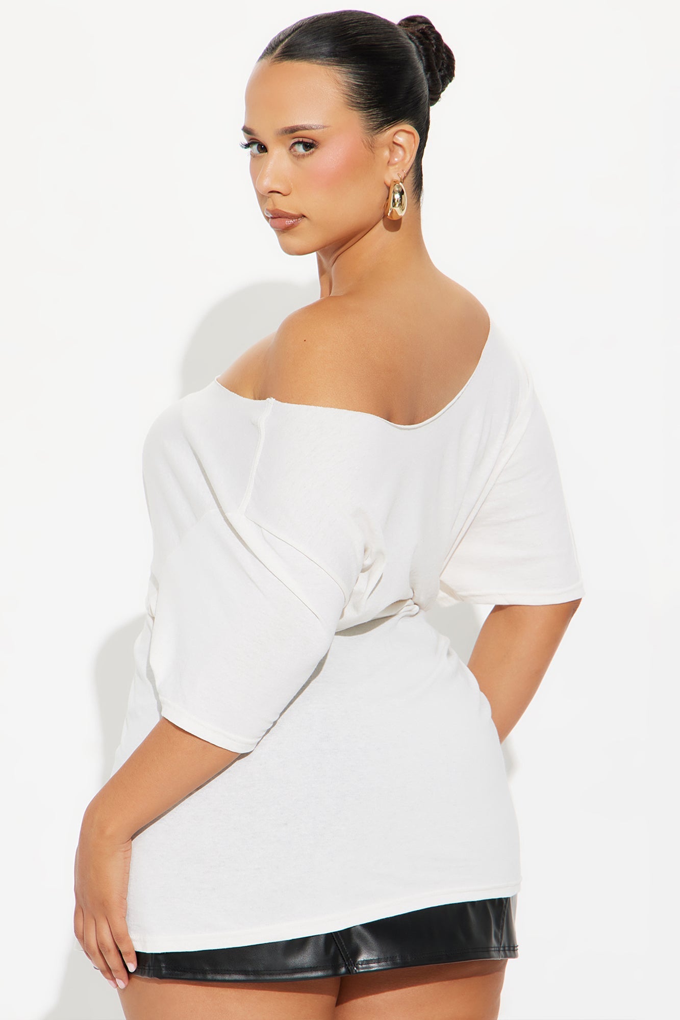 Whitney I Wanna Dance Off Shoulder Tee - Natural