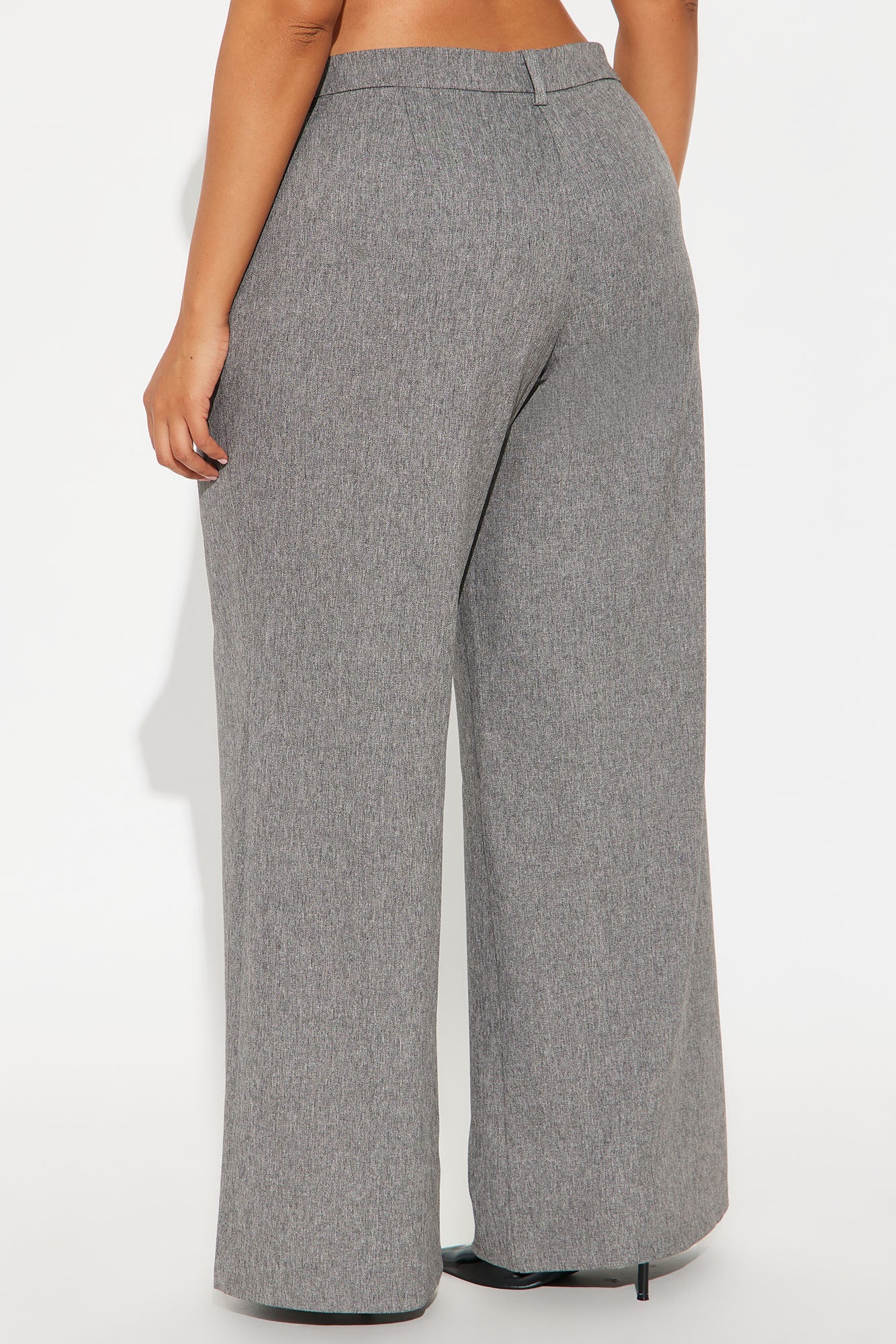 Ava Crepe Wide Leg Trousers 33 - Light Grey