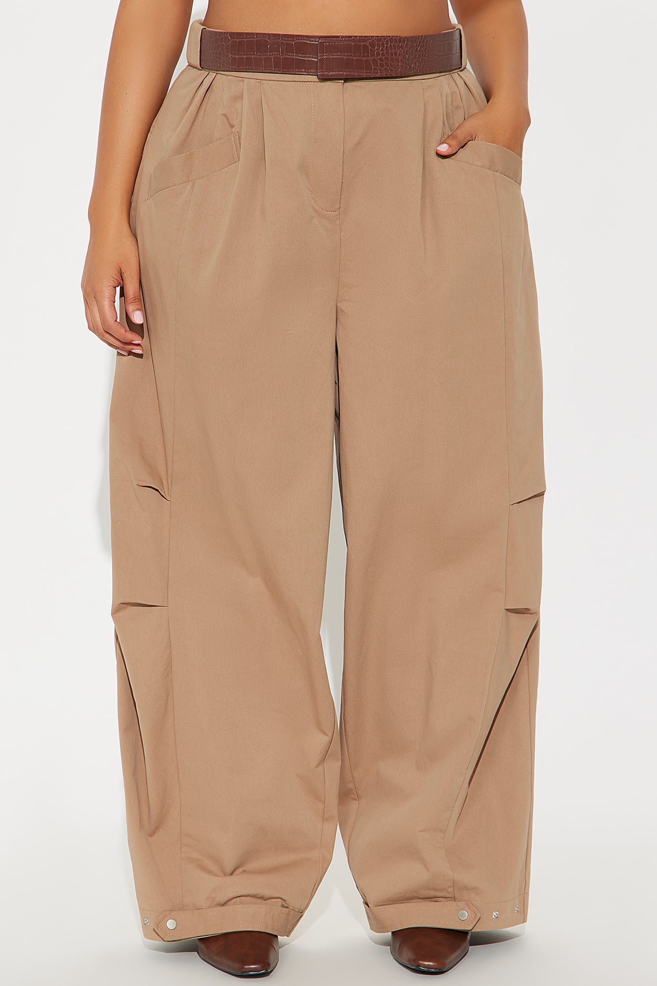 Better Days Barrel Leg Pants 33 - Mocha