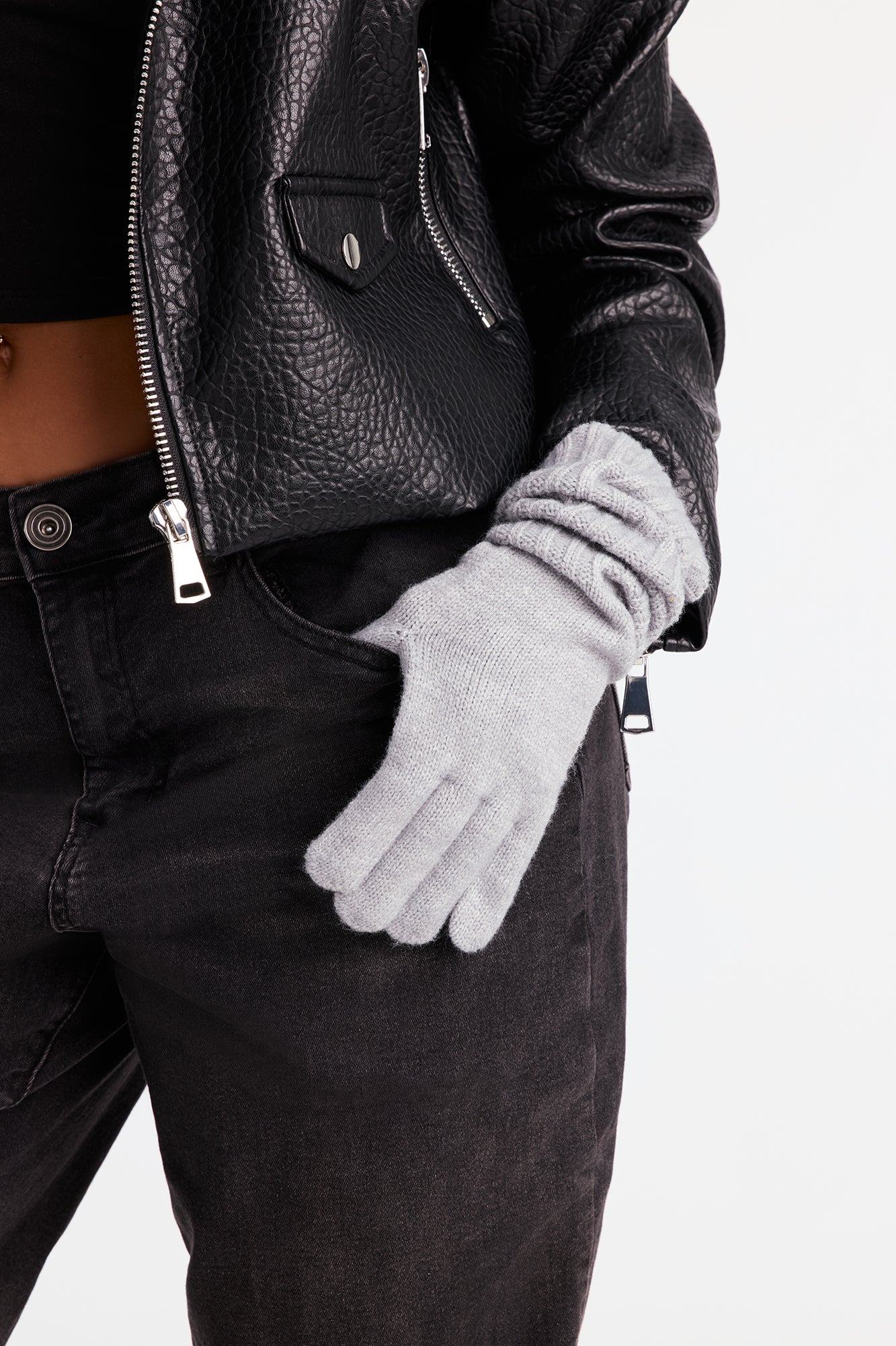 Scrunch It Up Gloves - Grey