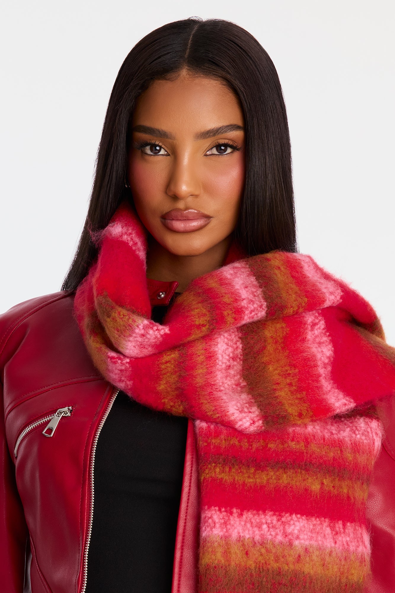 Staying Snug Scarf - Red/combo