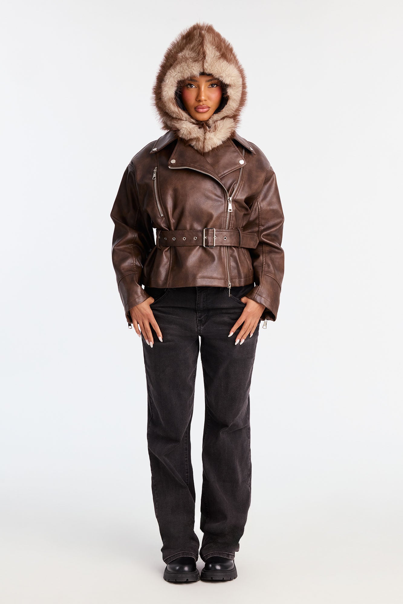 Sleigh Season Faux Fur Balaclava - Ivory/combo