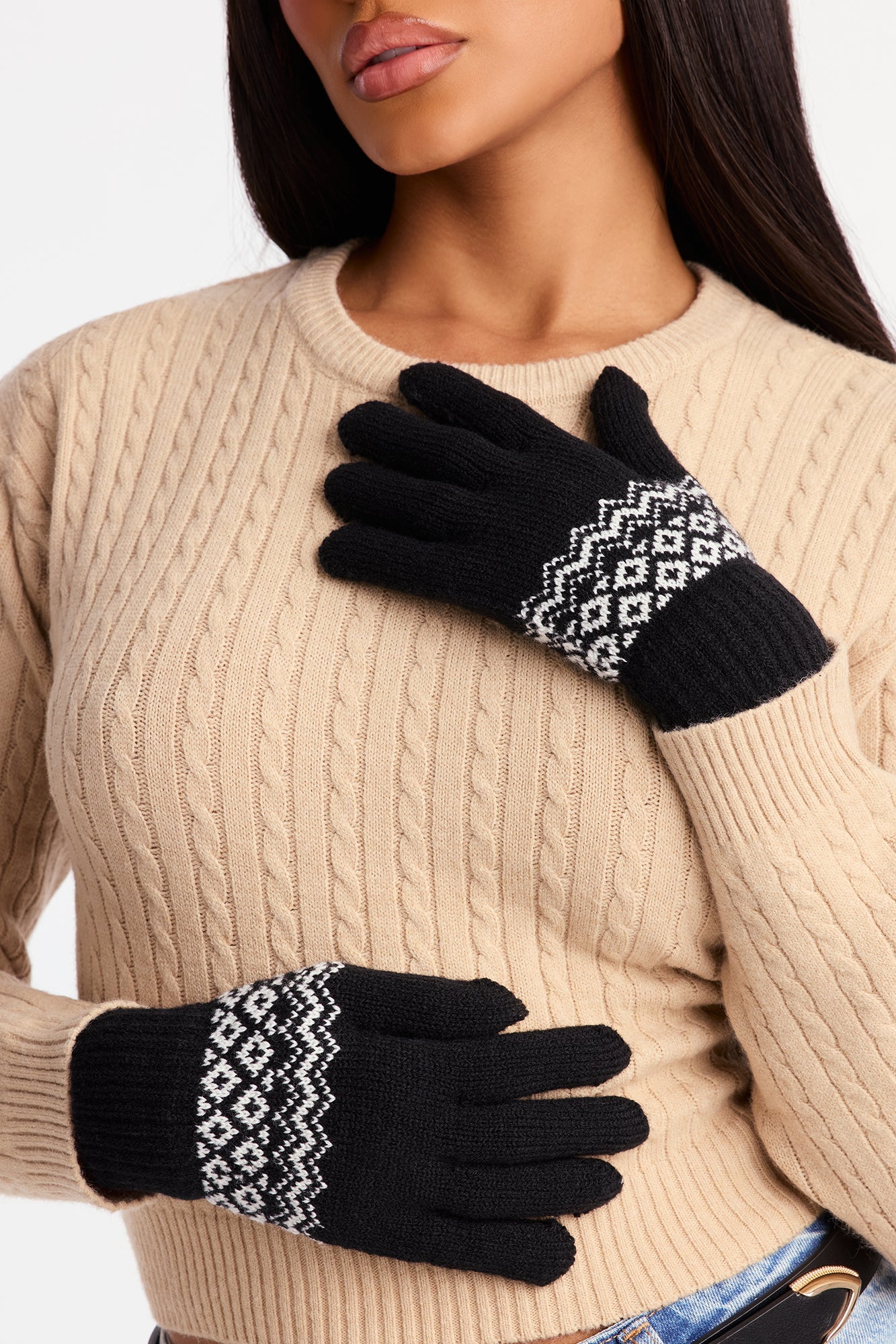 Catching Snowflakes Gloves - Black