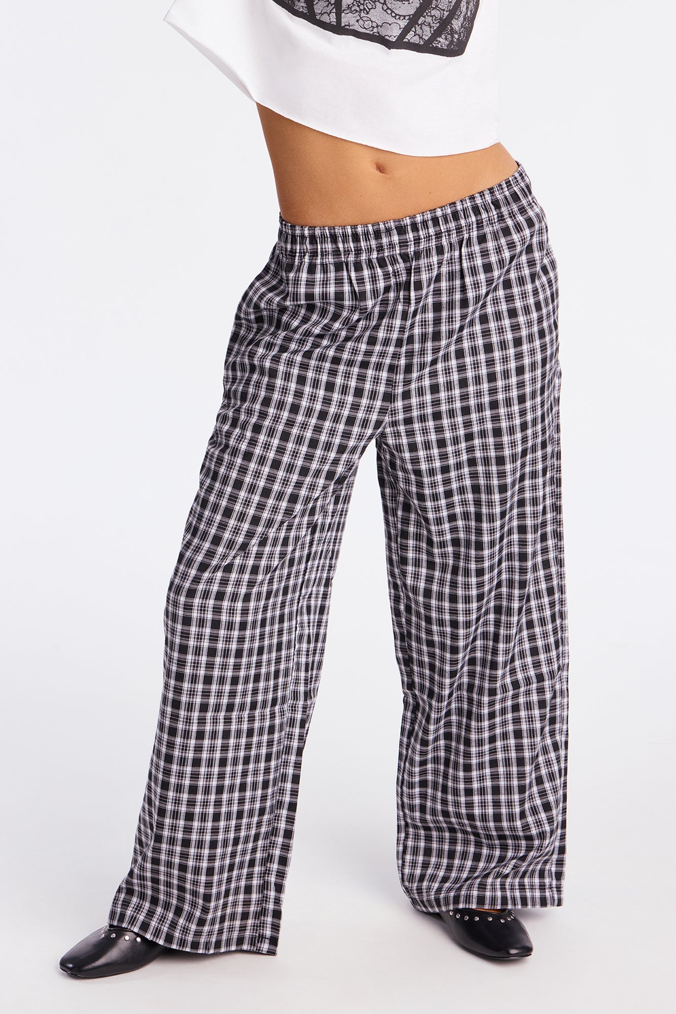 Jump Start Plaid Boxer Pant - Black/White