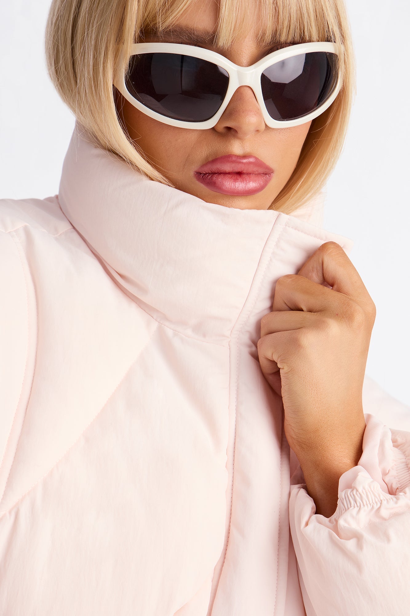 Kendall Cropped Puffer Jacket - Light Pink