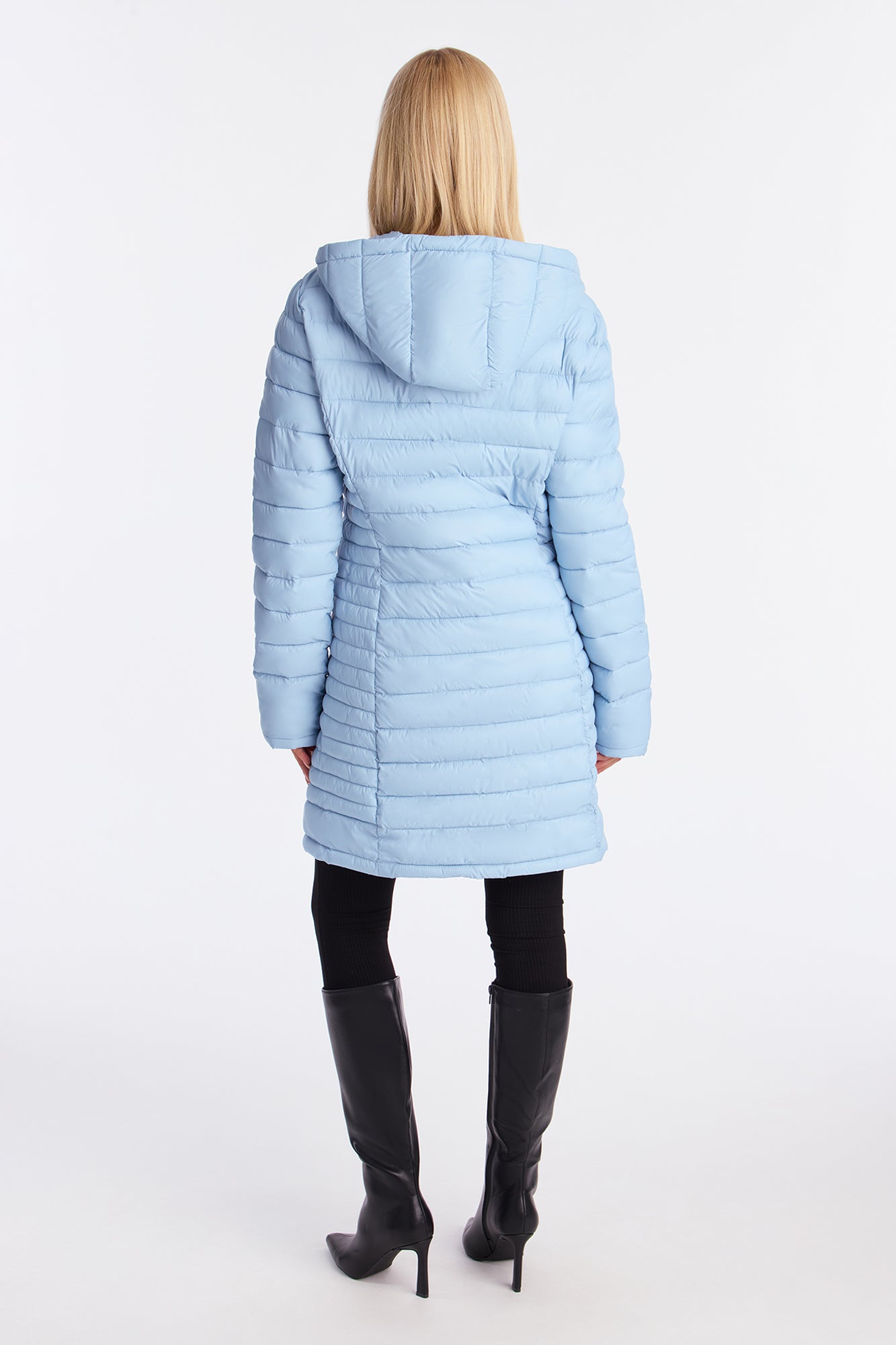 Padded Landing Puffer Coat - Light Blue