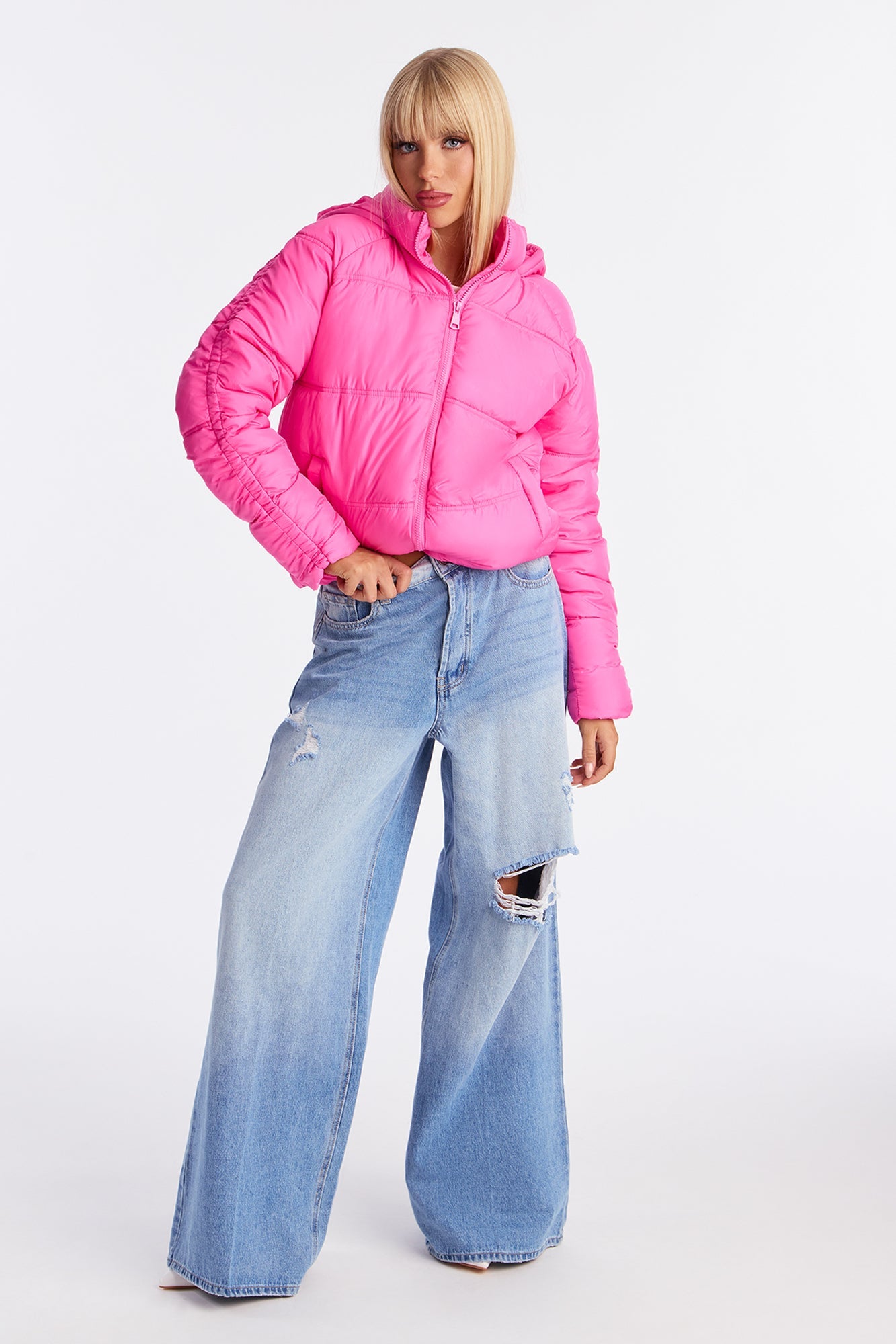 Snuggle Next To Me Puffer Jacket - Pink