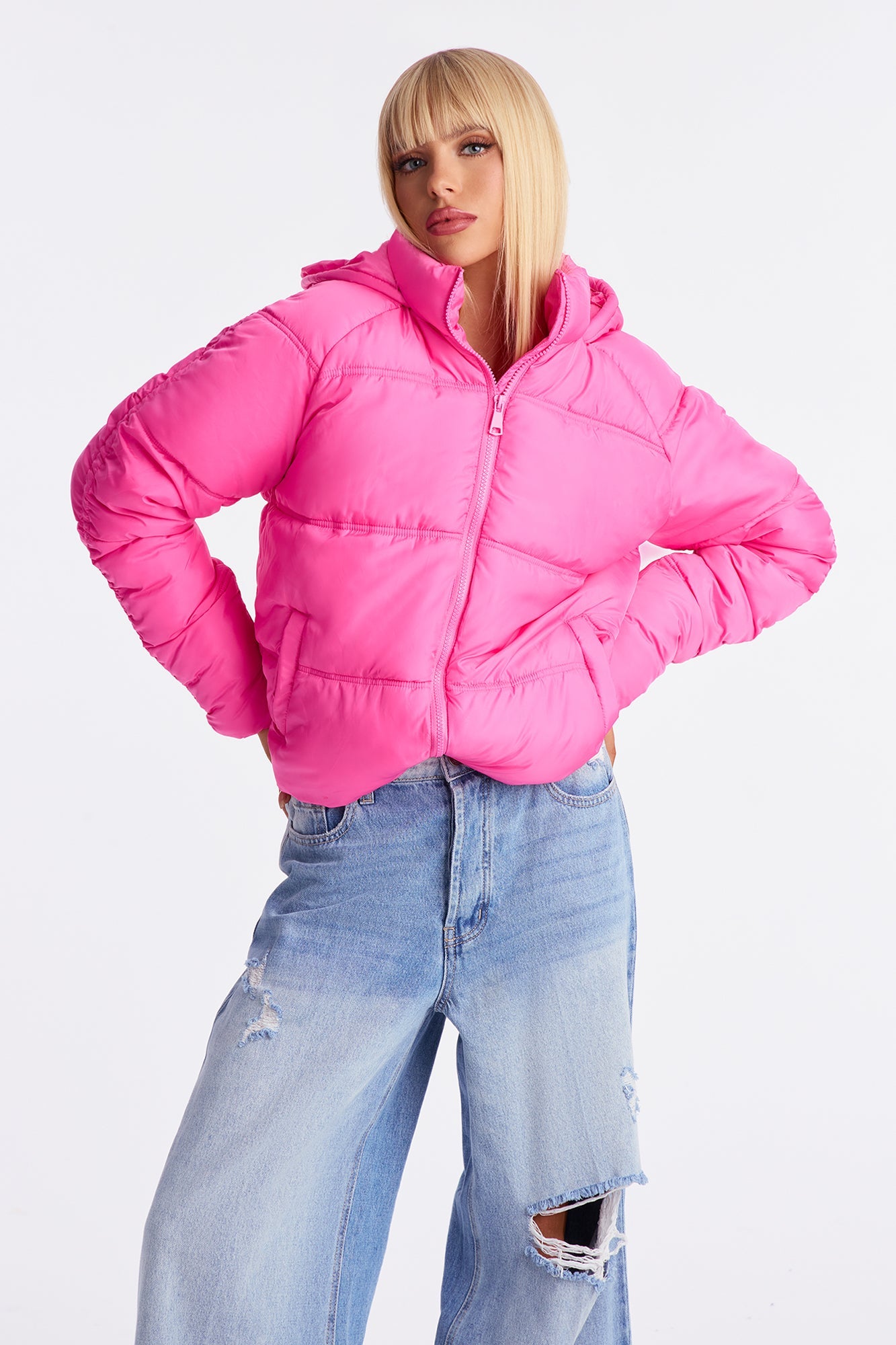 Snuggle Next To Me Puffer Jacket - Pink