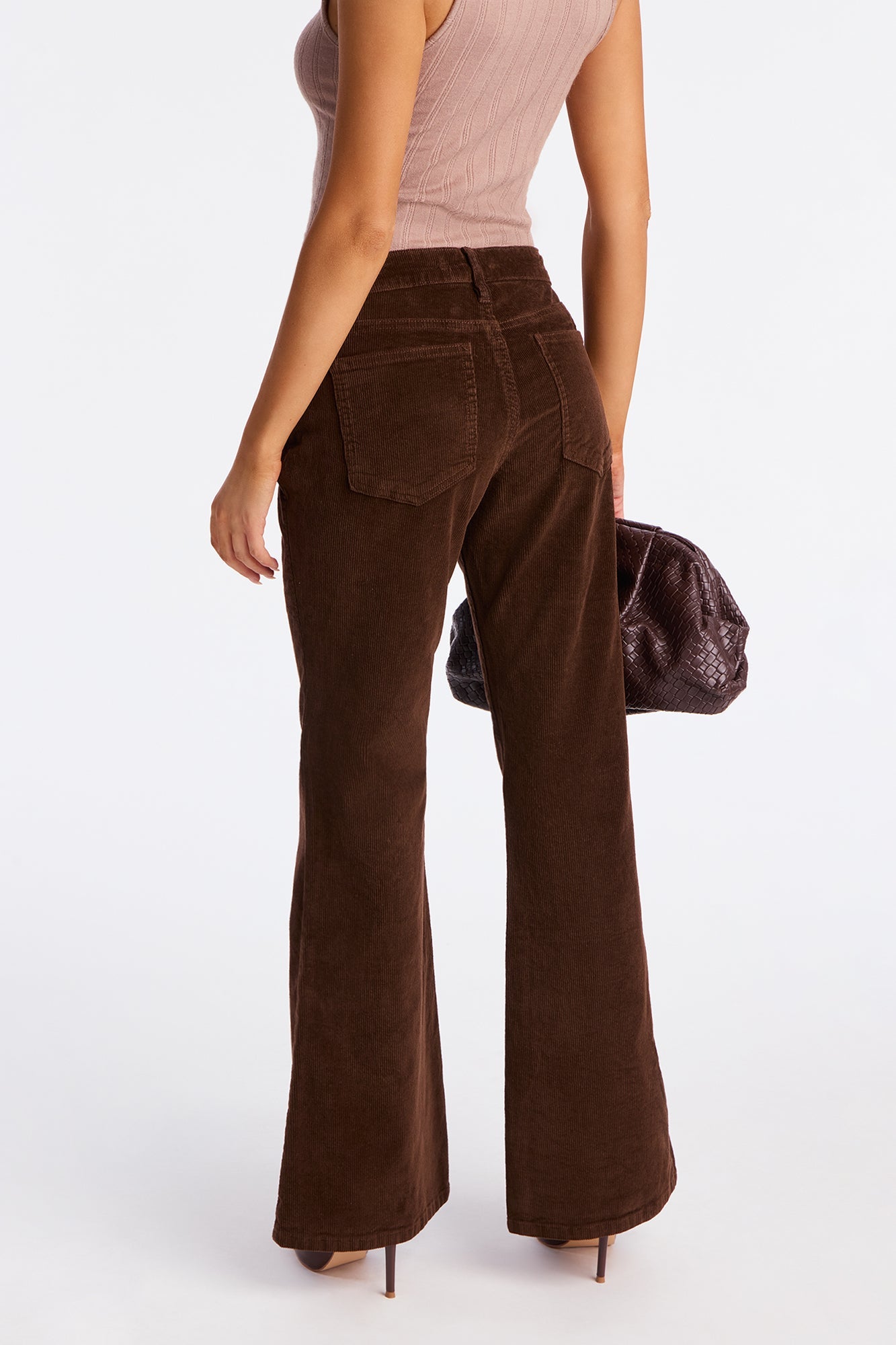 Try To Keep Up Corduroy Flare Pant 32″ - Chocolate