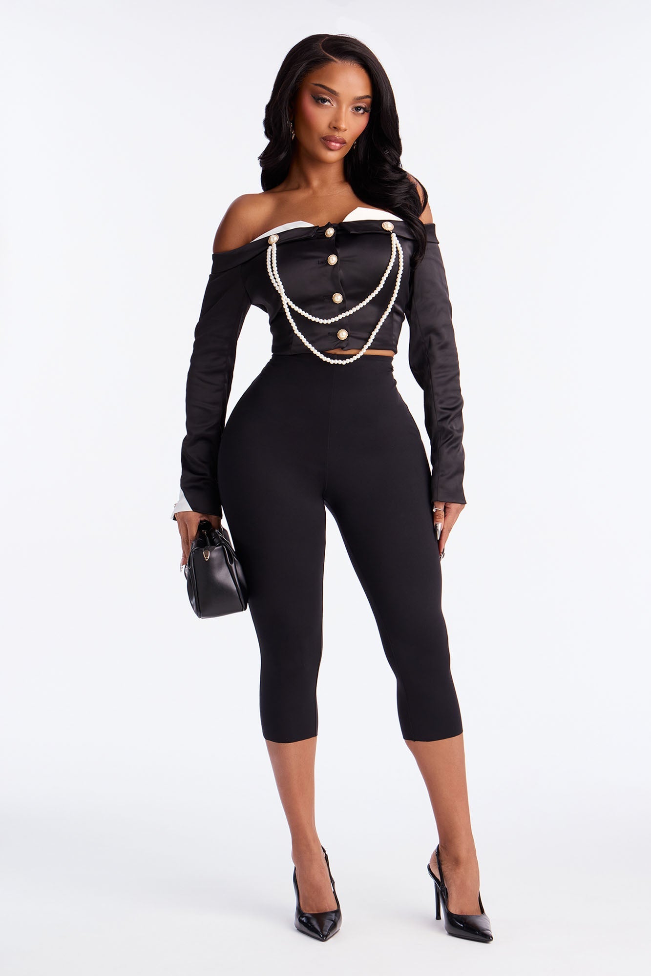 Valencia Tie Front Chiffon Top - Black/combo