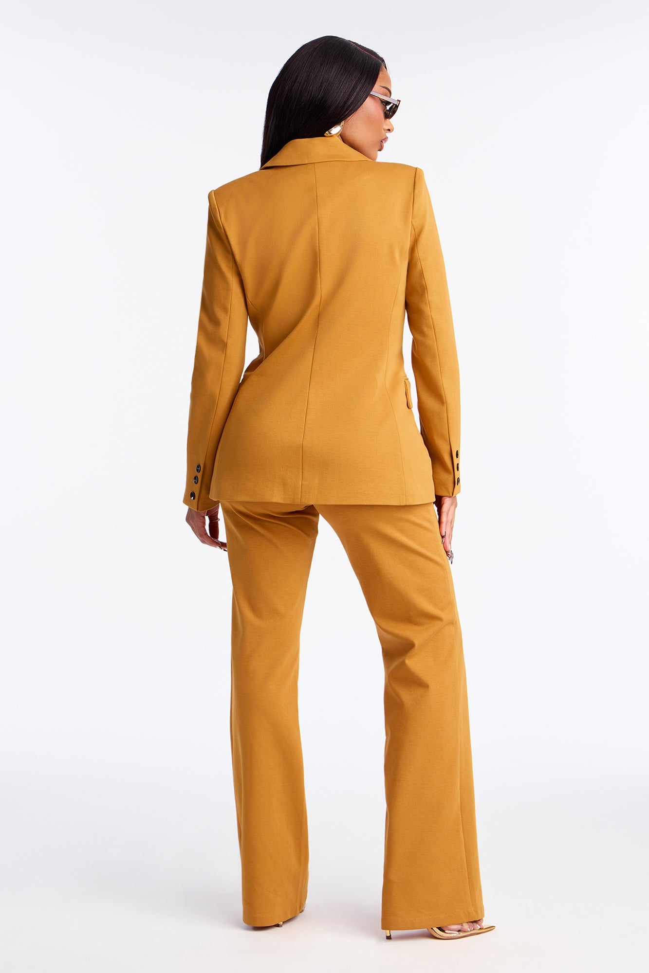 Juliana Ponte Blazer Pant Set - Camel