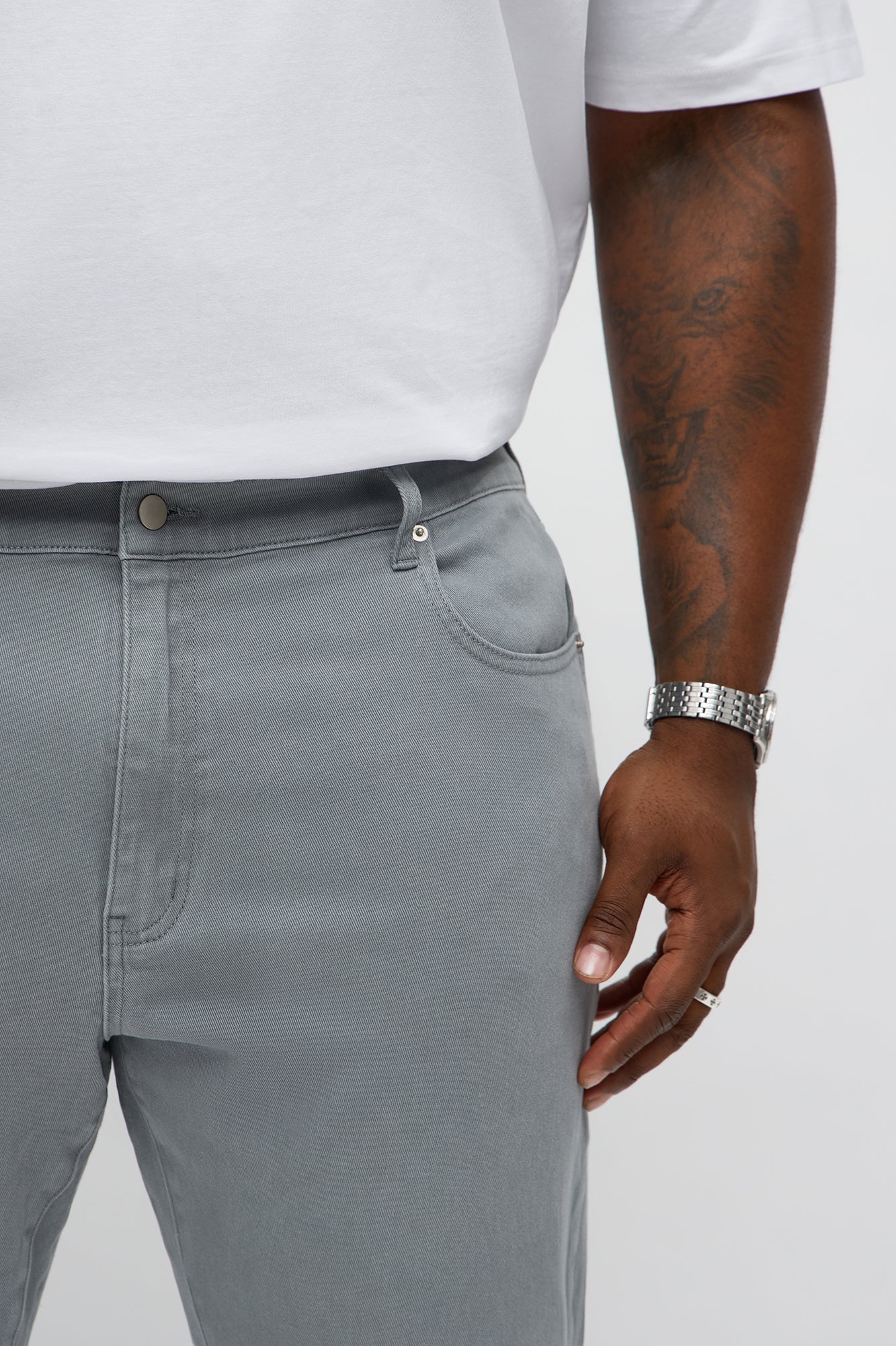 Stacked Skinny Staying Busy Distressed Pant - Grey