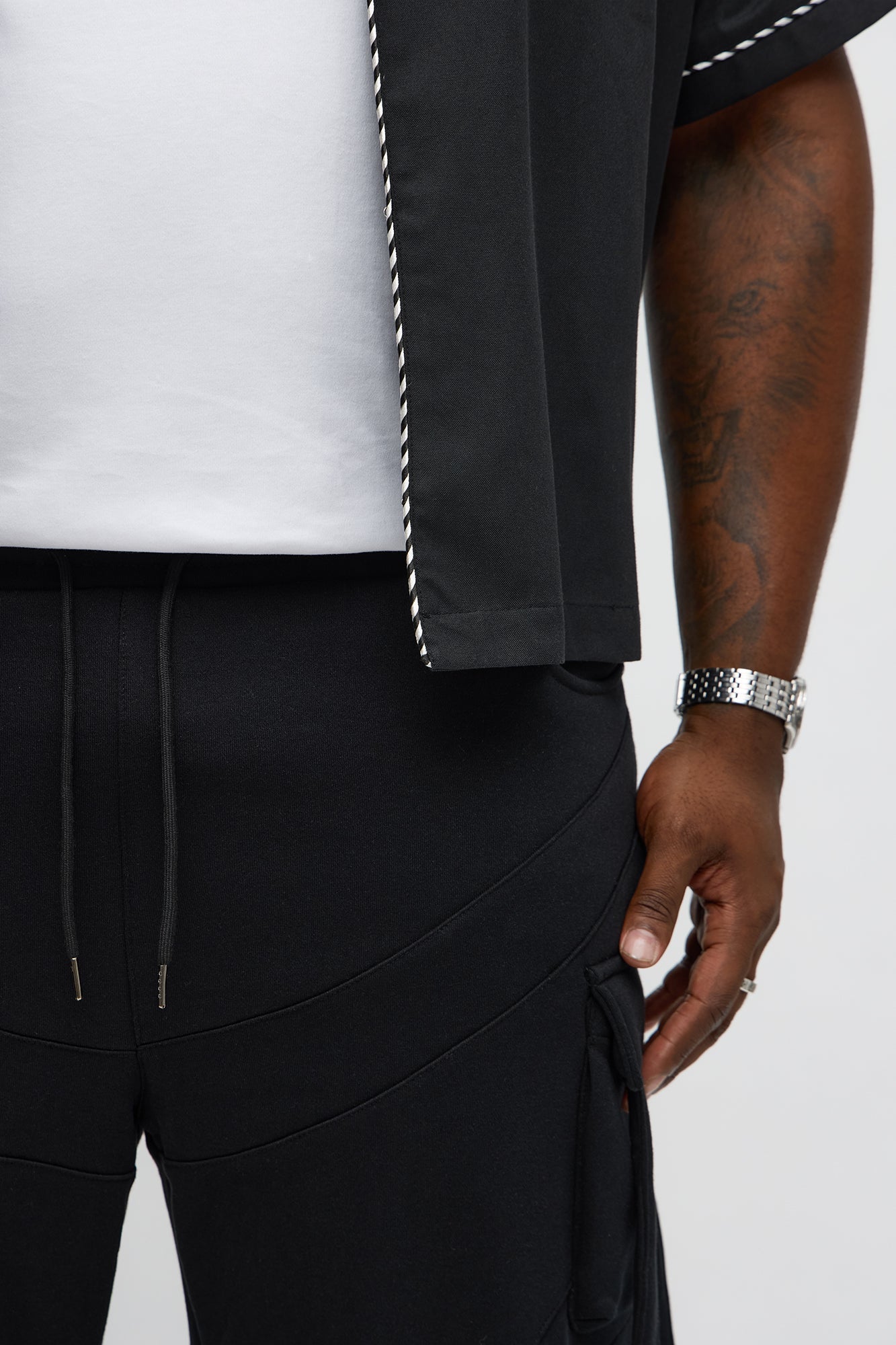 Baggy Cargo Look At Me Sweatpants - Black