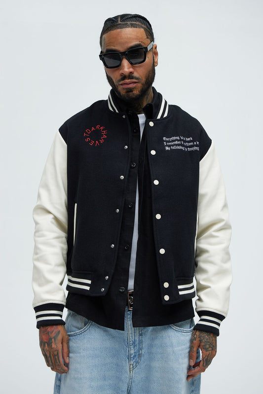 Dark Harvest Varsity Jacket - Black