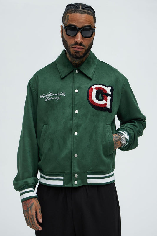 Good As Gold Varsity Jacket - Green