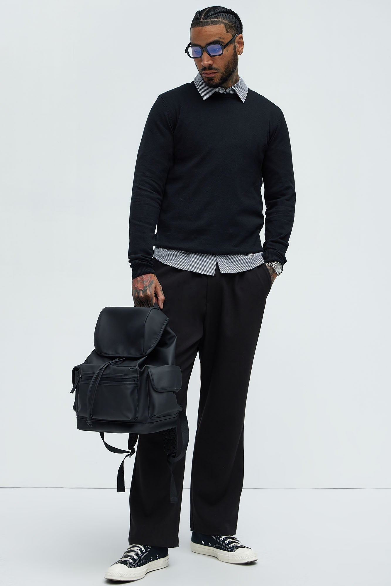 Cozy and Cool Crewneck Sweater - Black