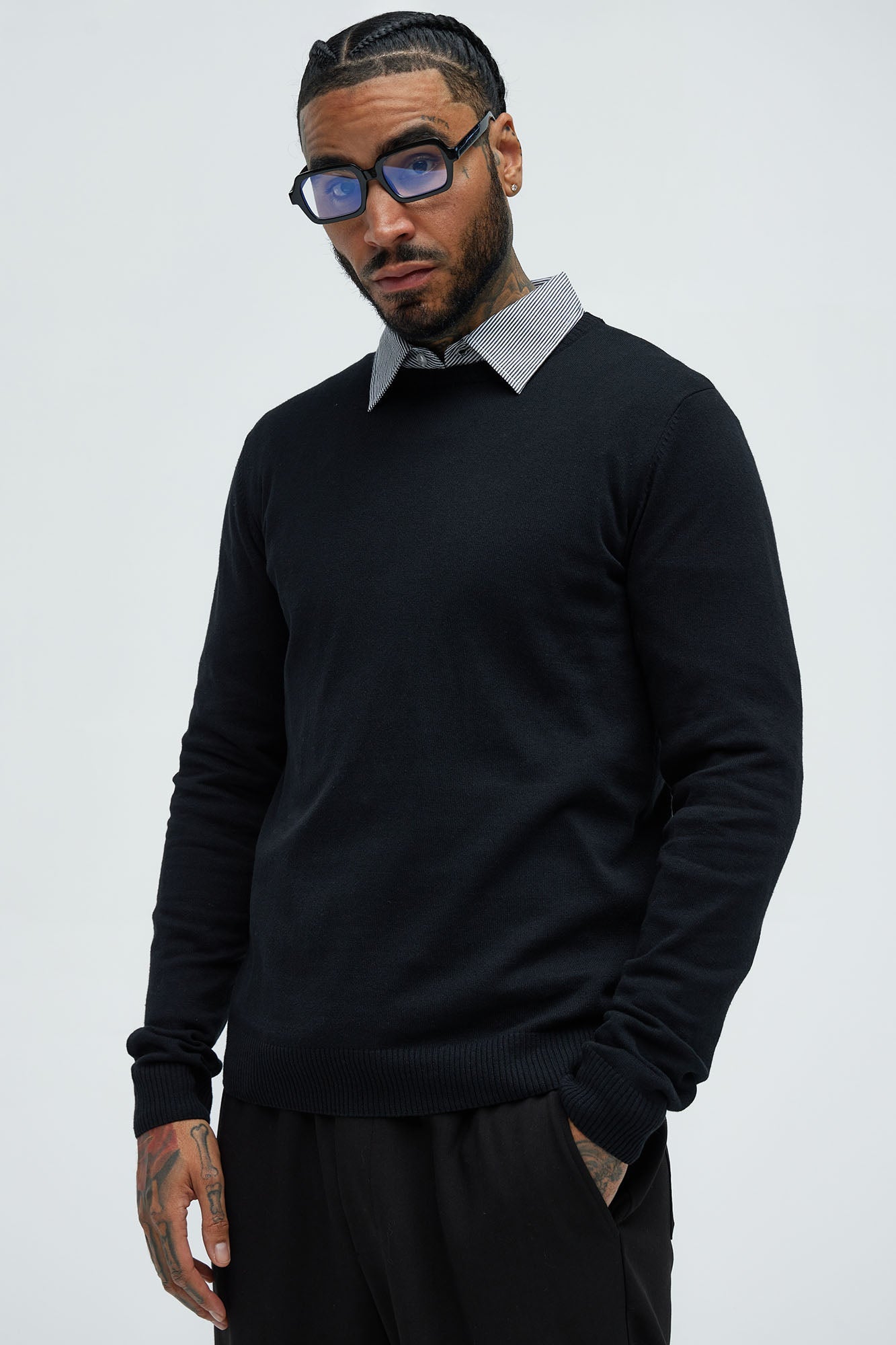 Cozy and Cool Crewneck Sweater - Black
