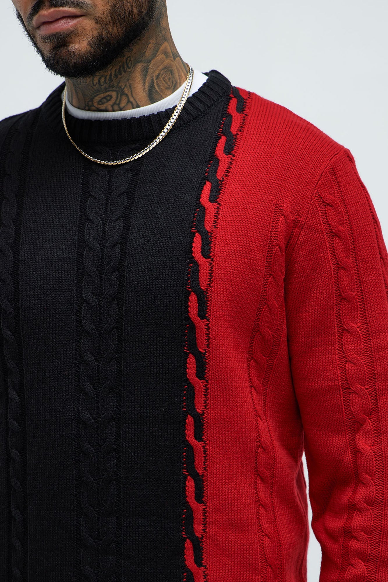 Cody Cable Knit Sweater - Black/combo