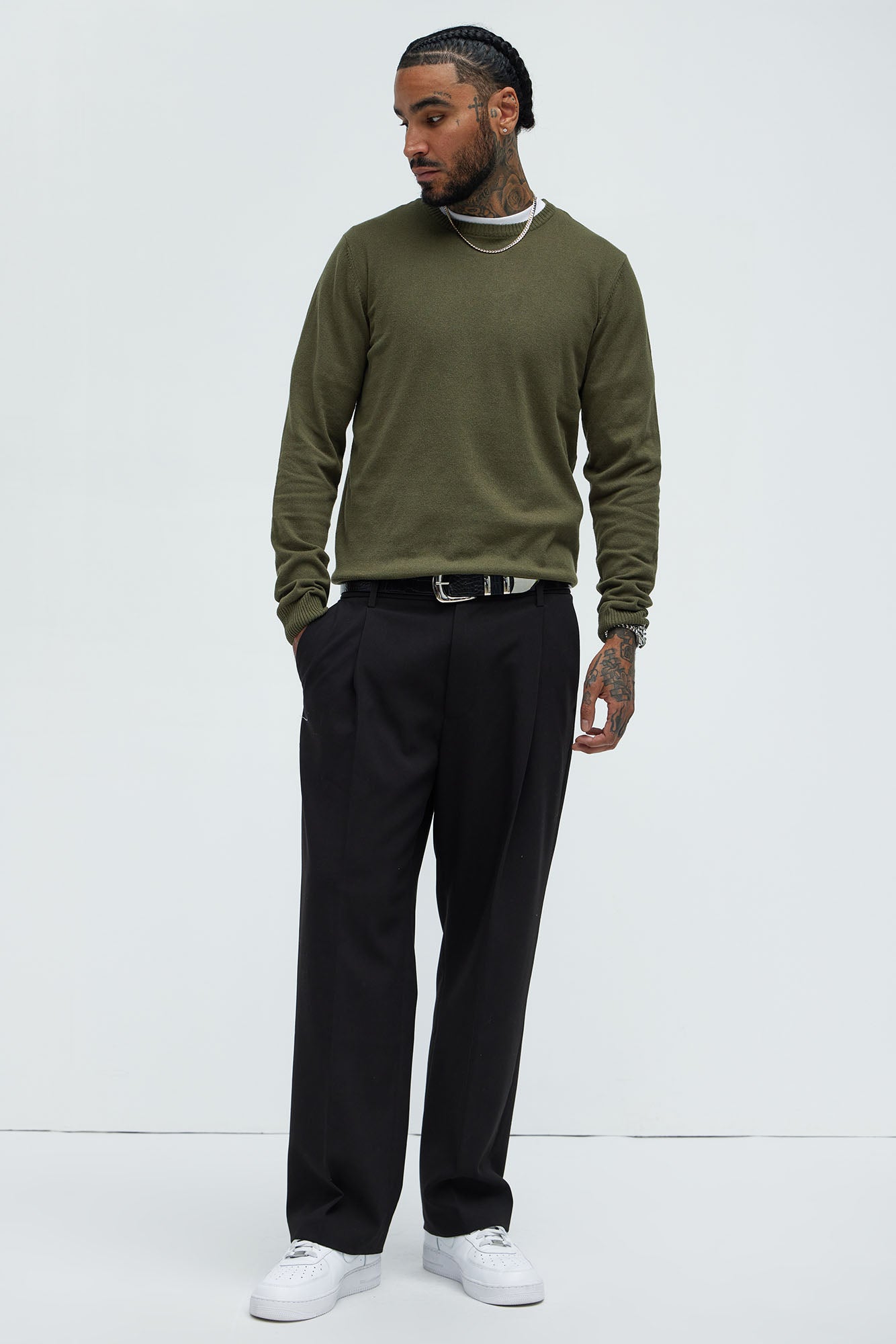 Cozy and Cool Crewneck Sweater - Olive