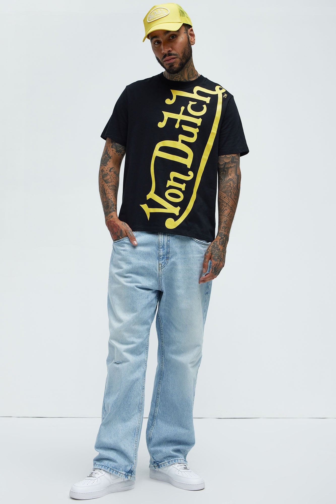 Von Dutch Blasted Short Sleeve Tee - Black/Yellow