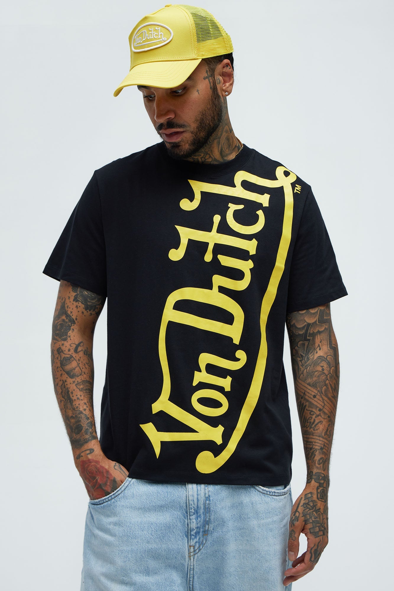 Von Dutch Blasted Short Sleeve Tee - Black/Yellow