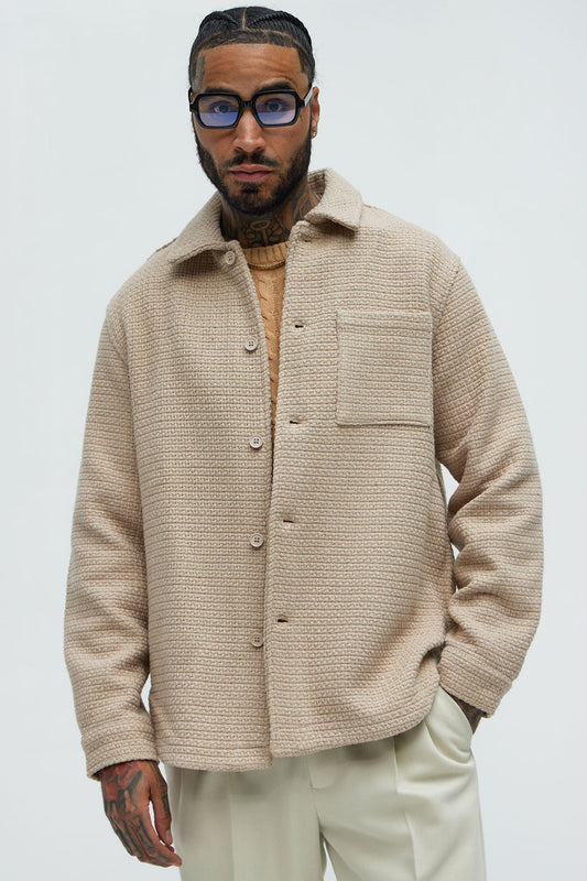 Linden Textured Button Up Shirt - Tan