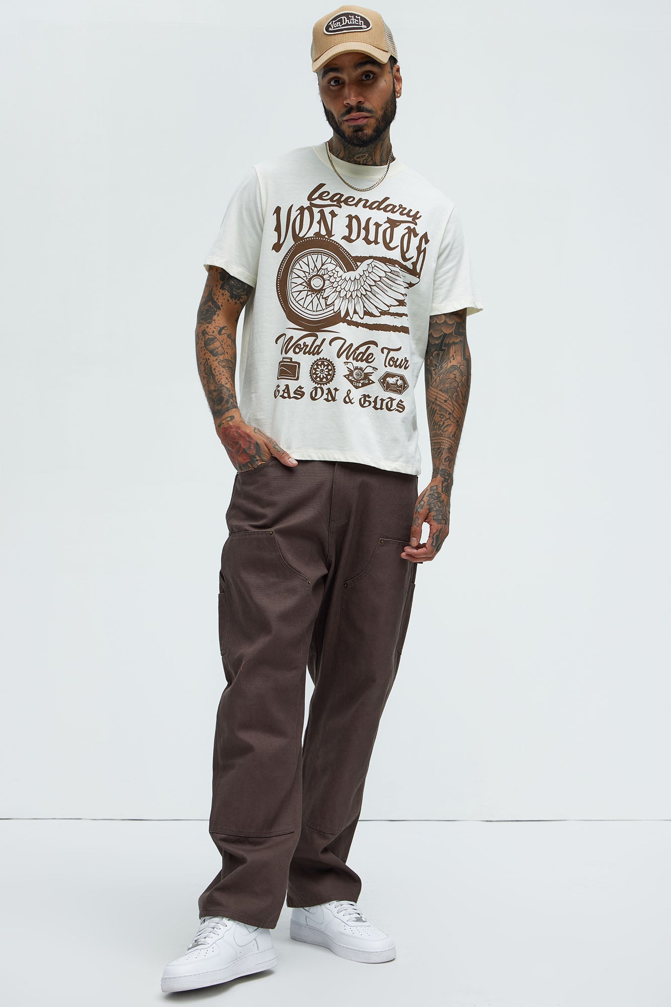 Von Dutch Legendary Short Sleeve Tee - Cream