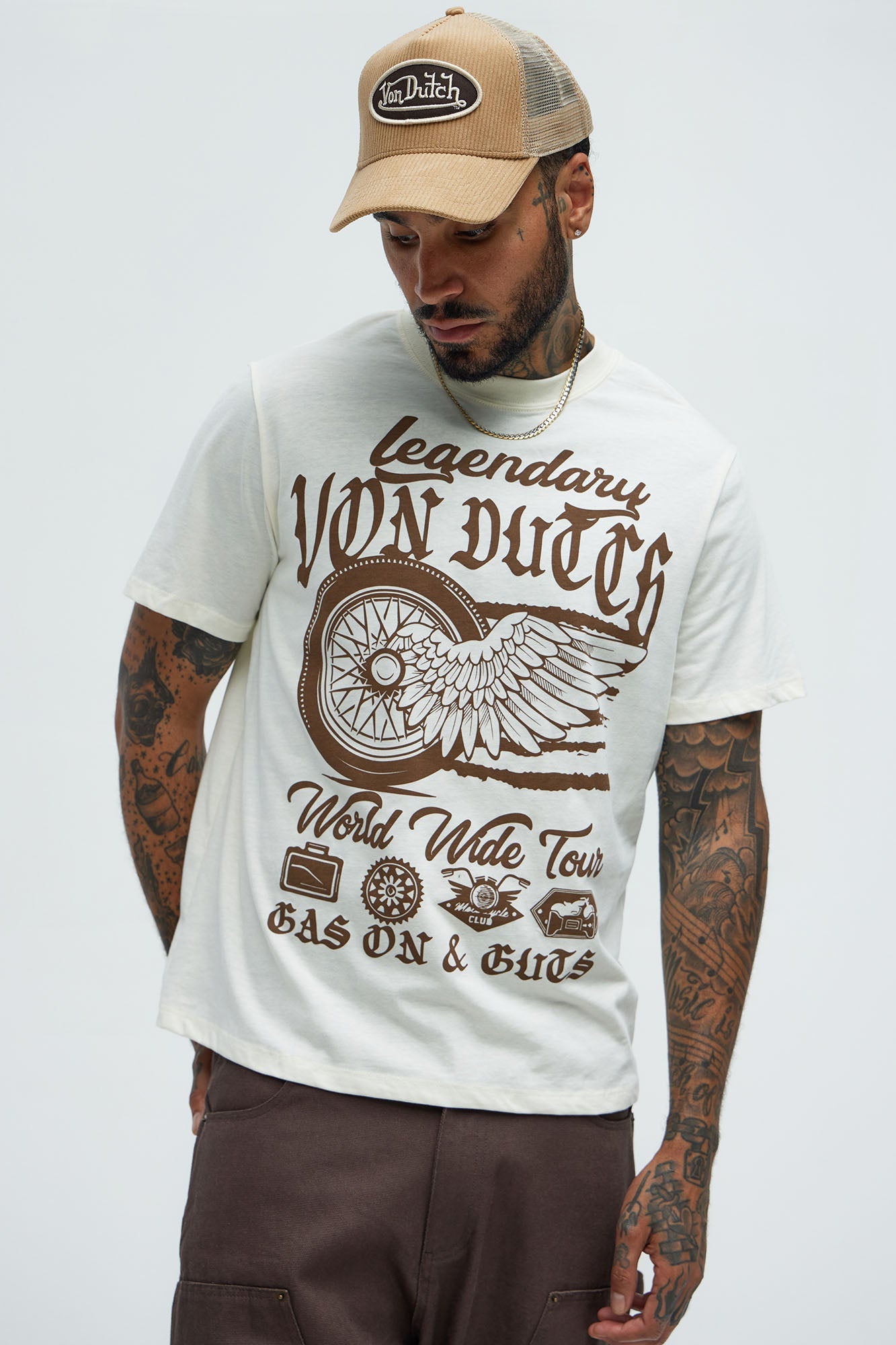 Von Dutch Legendary Short Sleeve Tee - Cream
