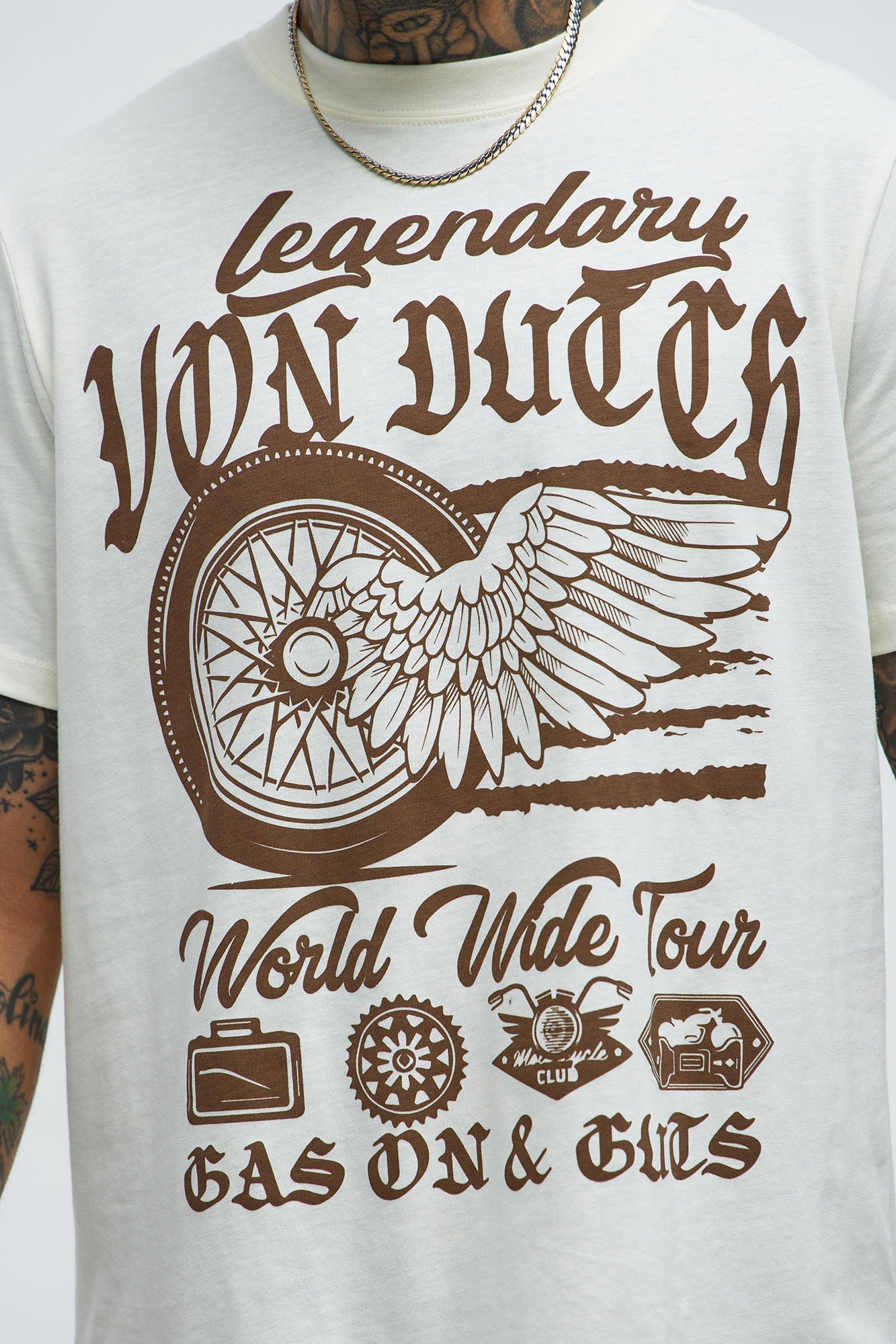 Von Dutch Legendary Short Sleeve Tee - Cream