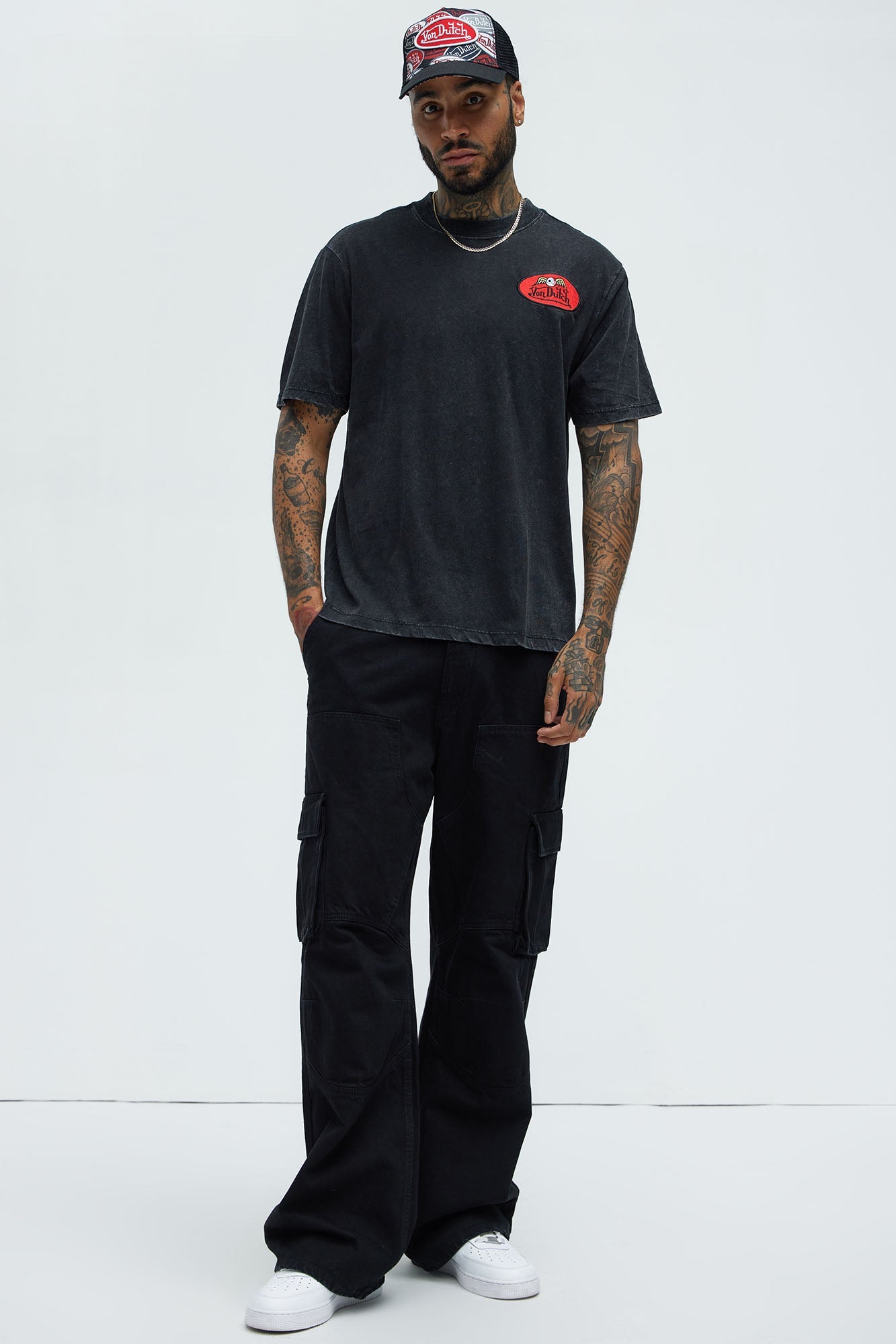 Von Dutch Patch Short Sleeve Tee - Black Wash