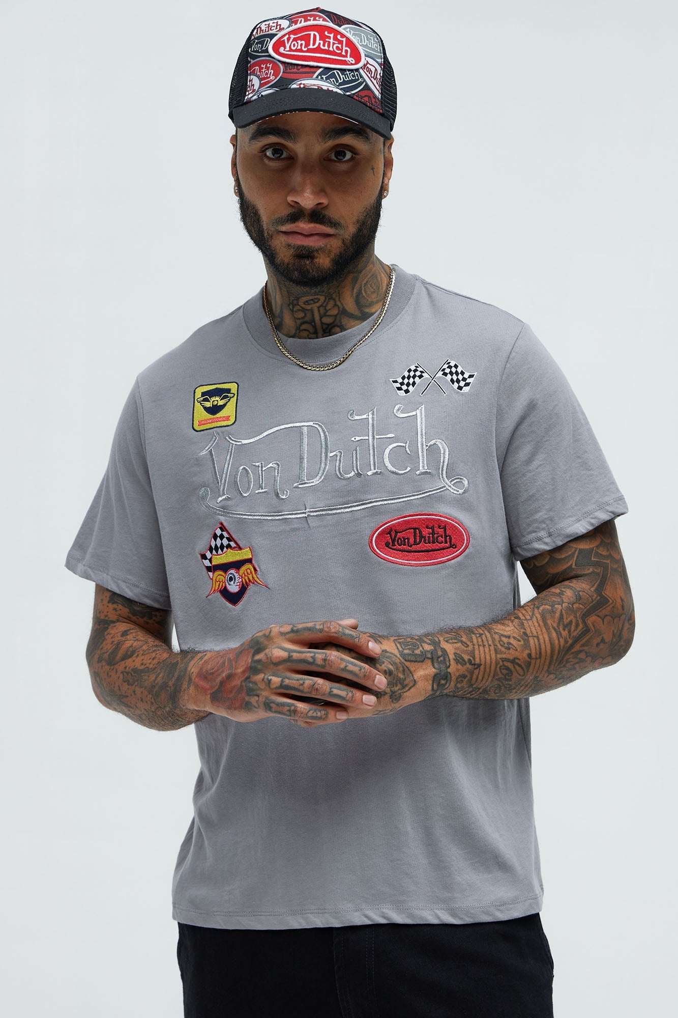Von Dutch Racing Short Sleeve Tee - Charcoal