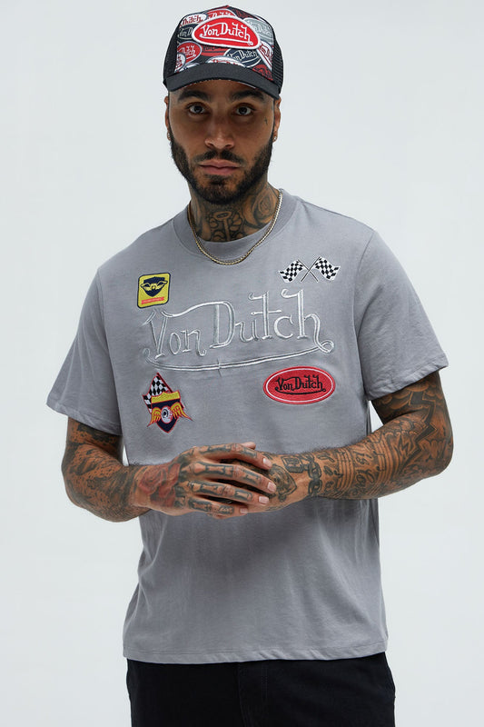 Von Dutch Racing Short Sleeve Tee - Charcoal