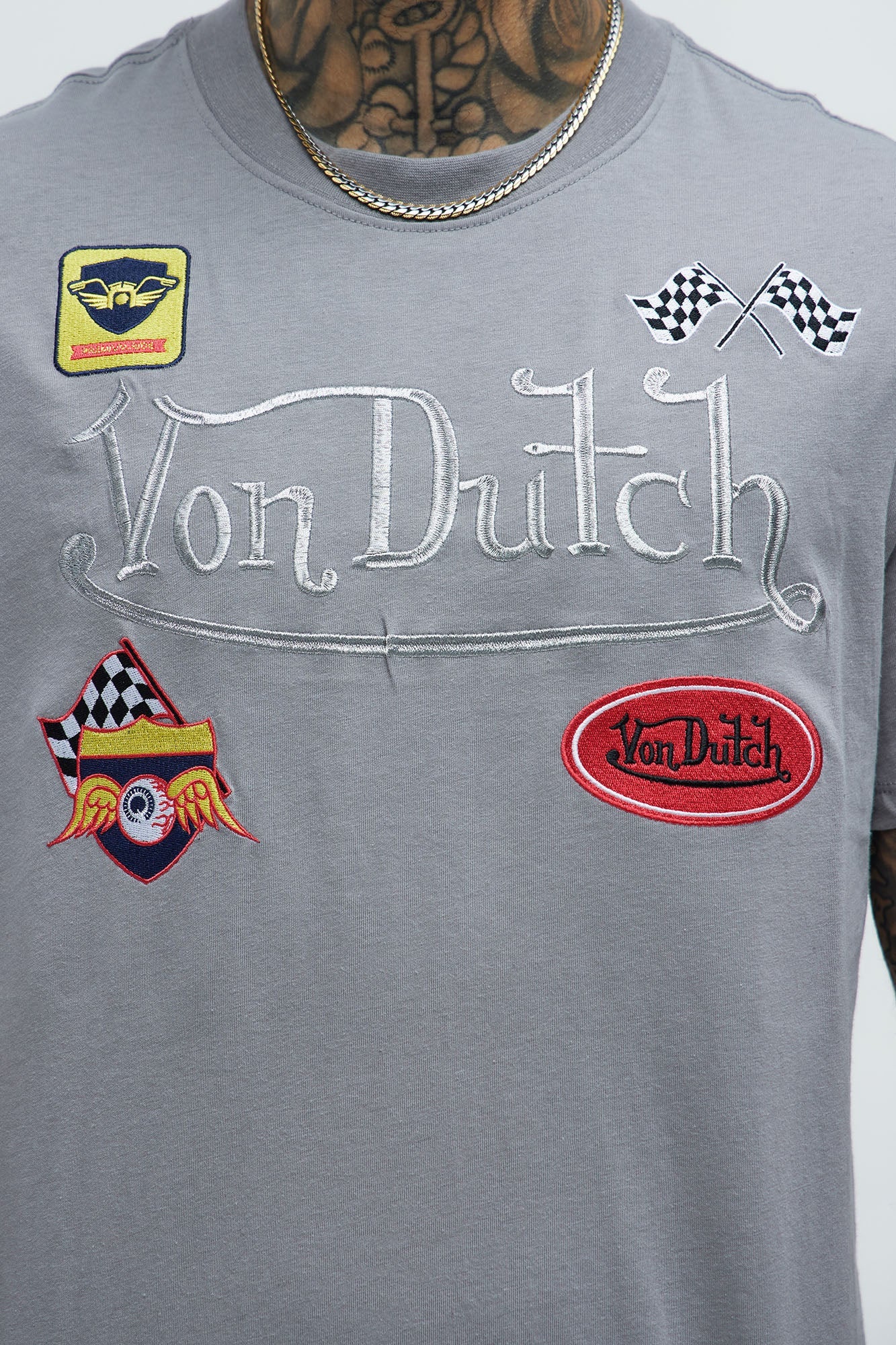 Von Dutch Racing Short Sleeve Tee - Charcoal