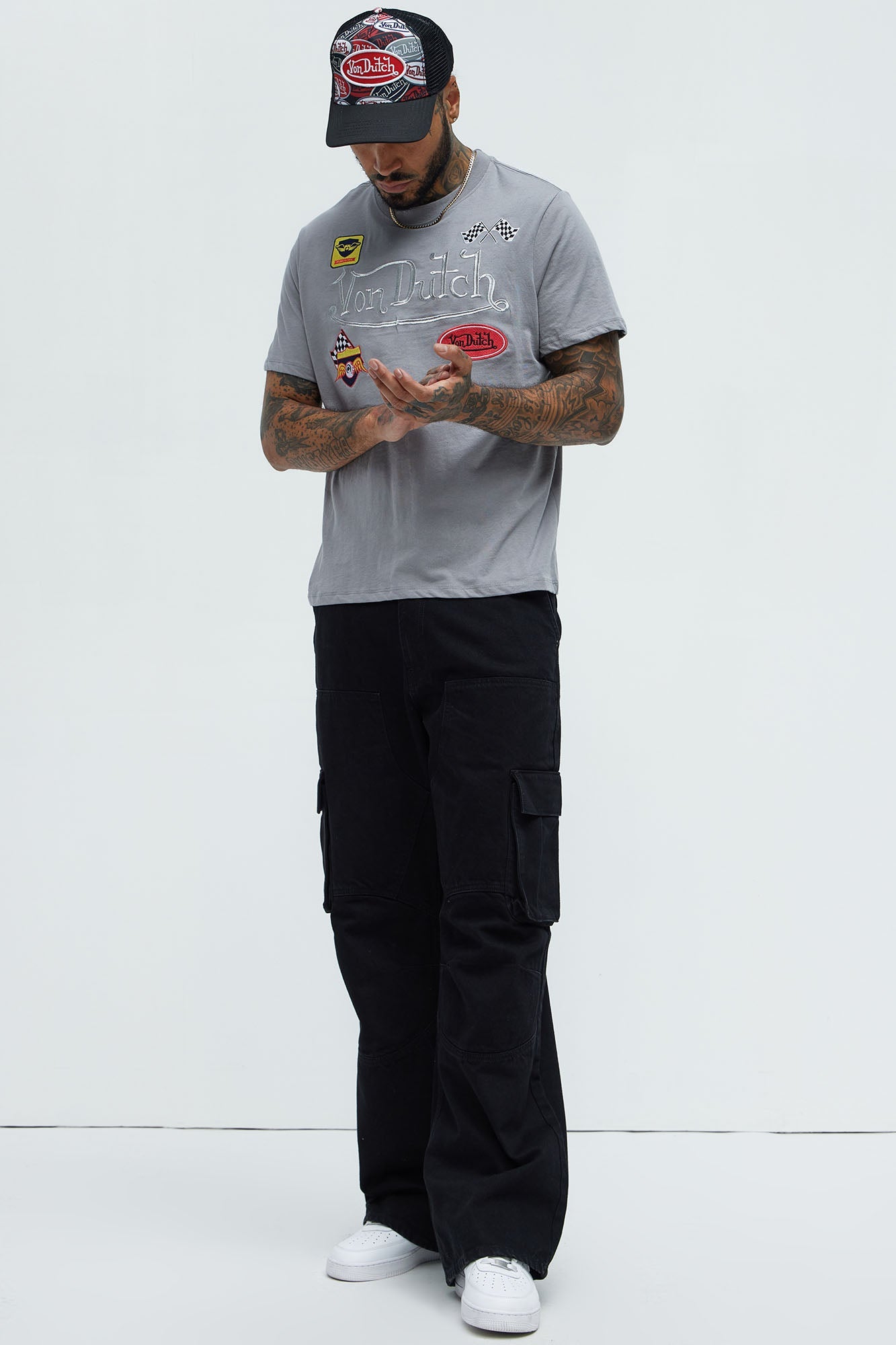 Von Dutch Racing Short Sleeve Tee - Charcoal