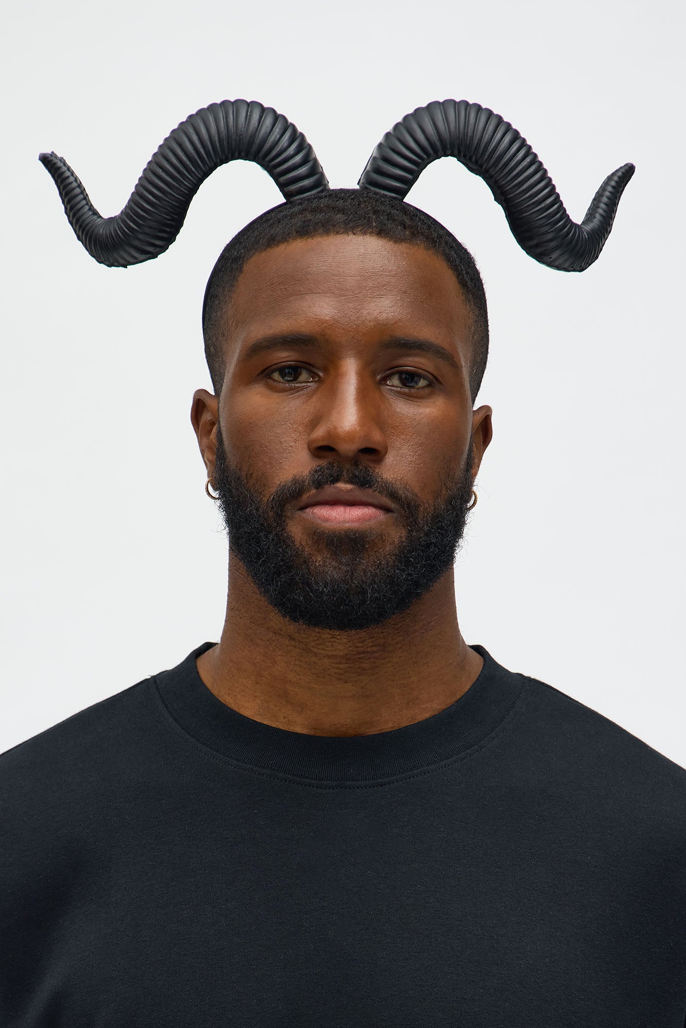 Demonic Ram Horns Costume - Grey