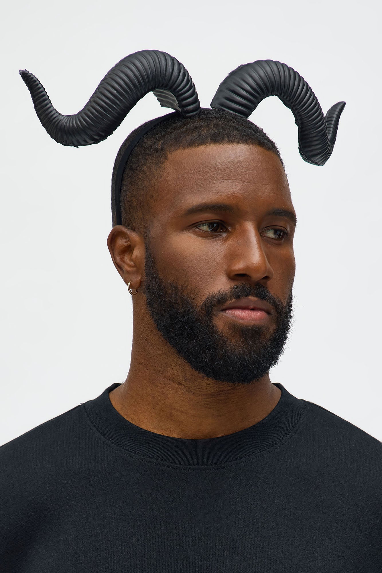 Demonic Ram Horns Costume - Grey