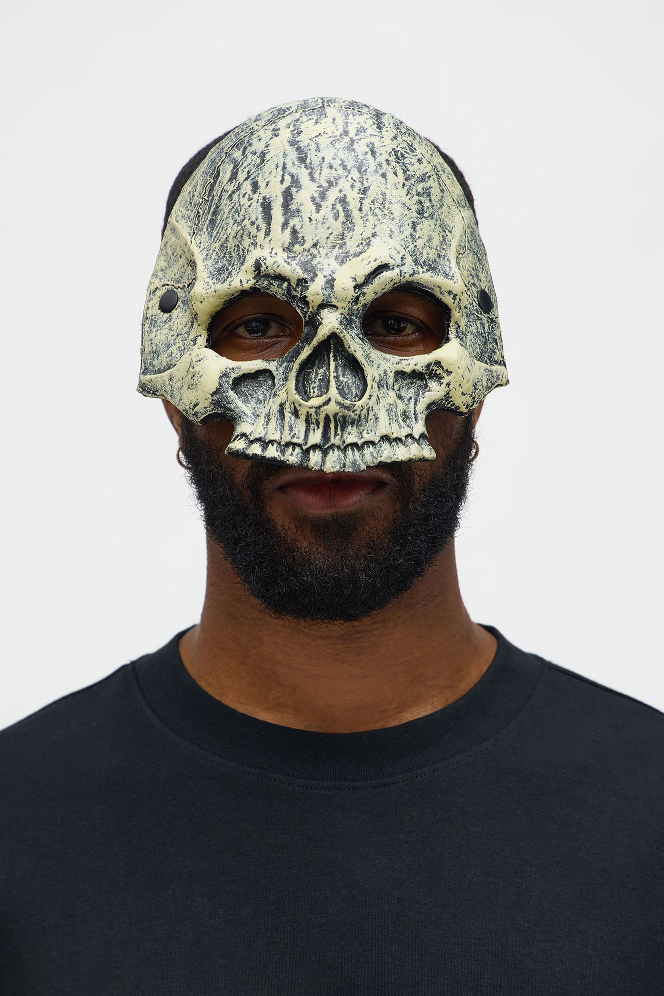 Skull Half Mask Costume - White